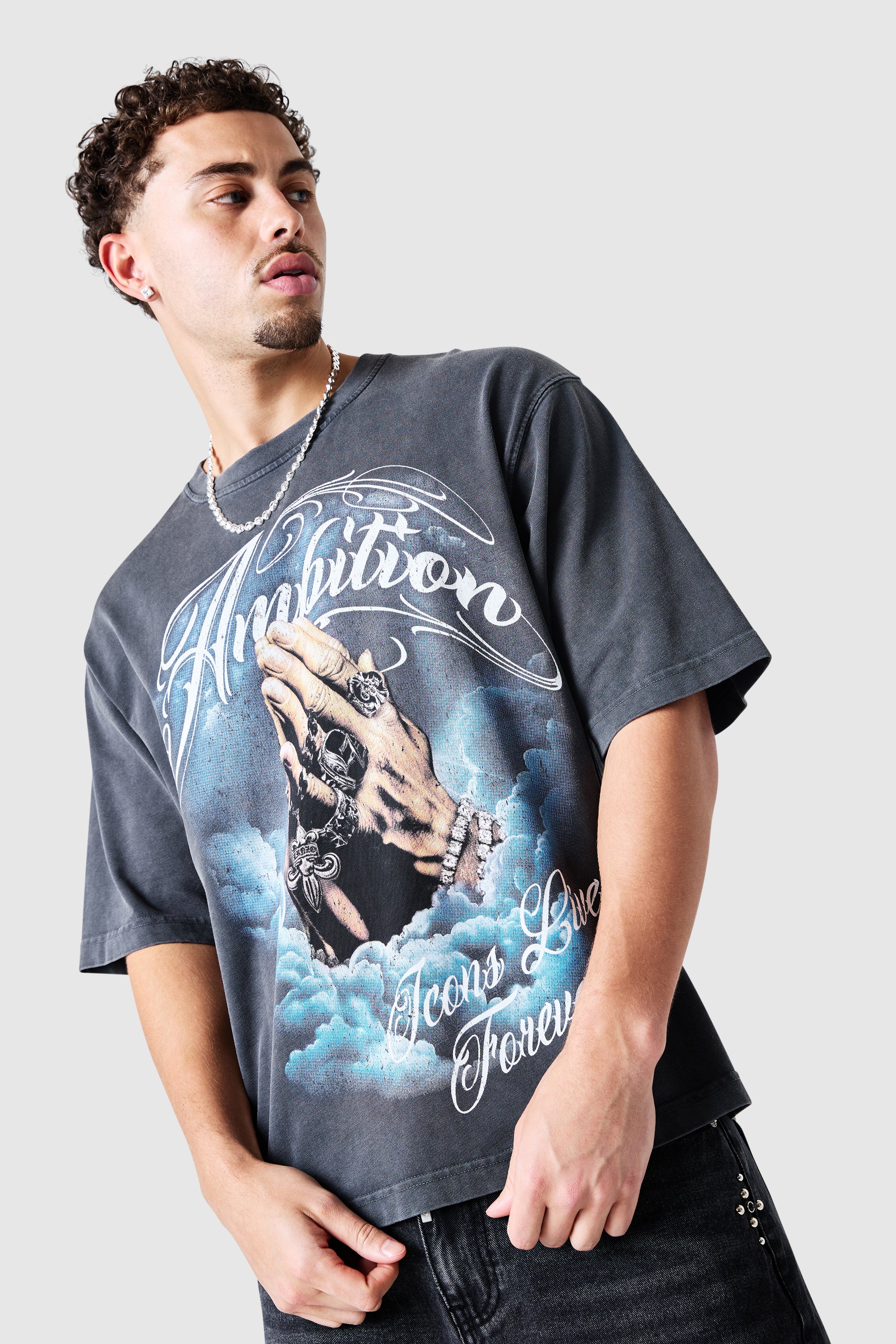 Ambition Tee - Black Acid Wash - Image 3