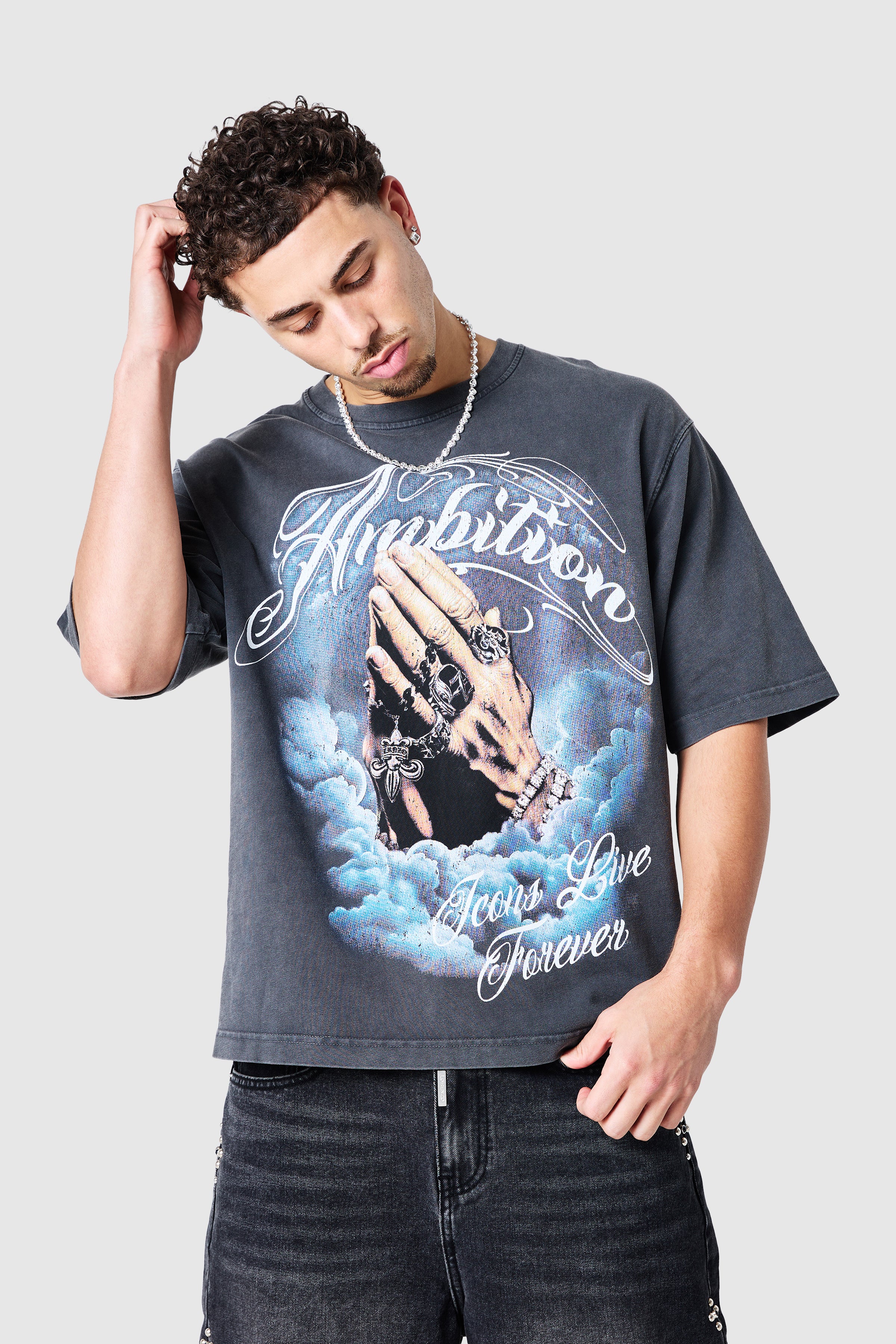 Ambition Tee - Black Acid Wash - Image 8