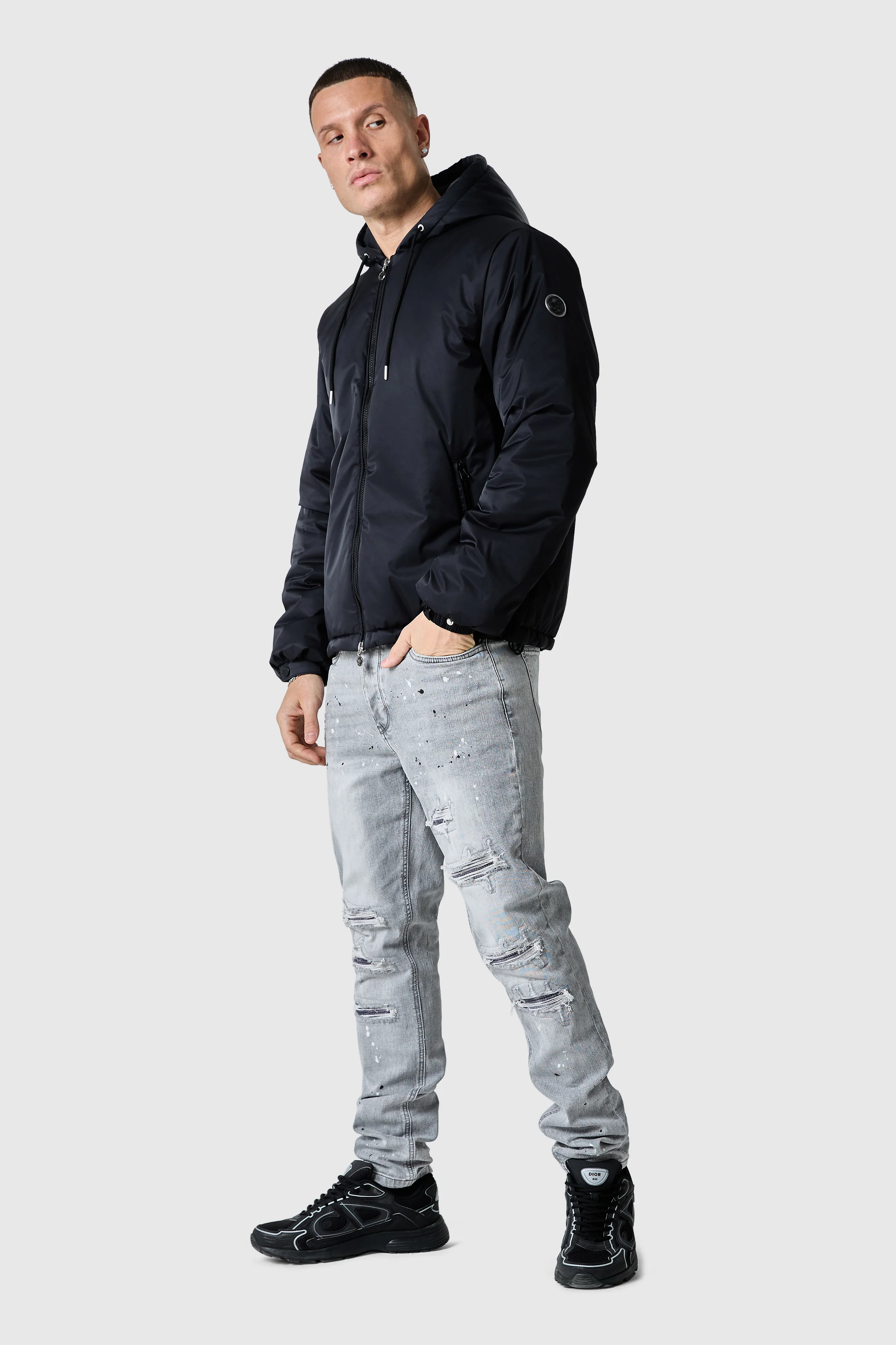 Circa Padded Windbreaker - Black - Image 3