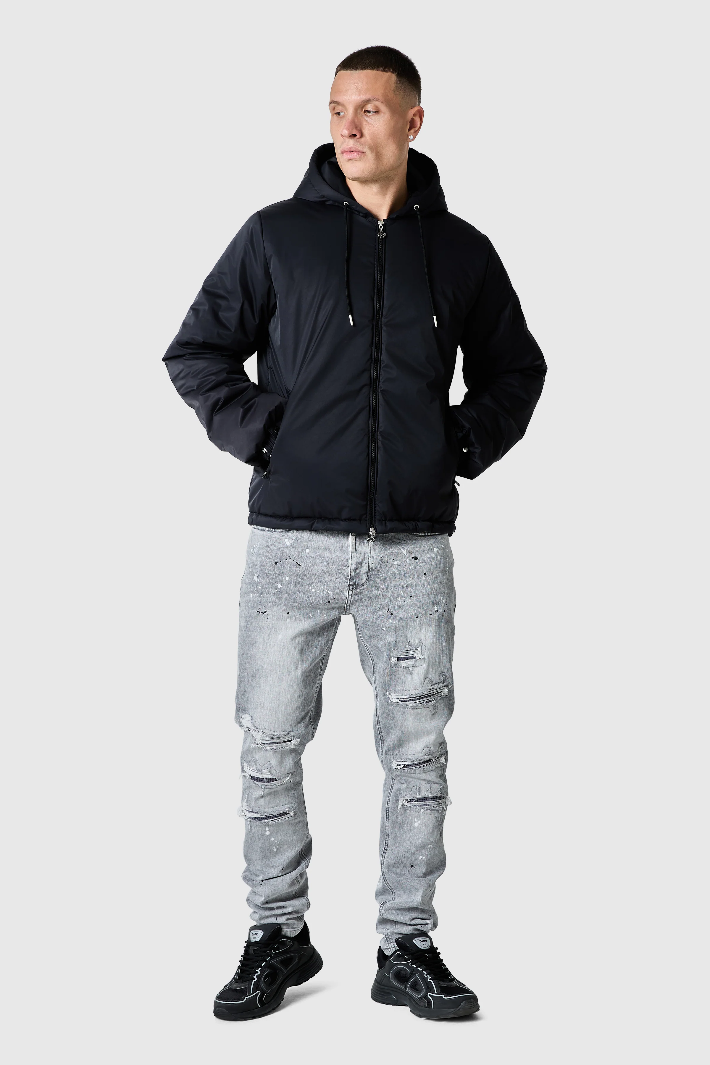 Circa Padded Windbreaker - Black - Image 7