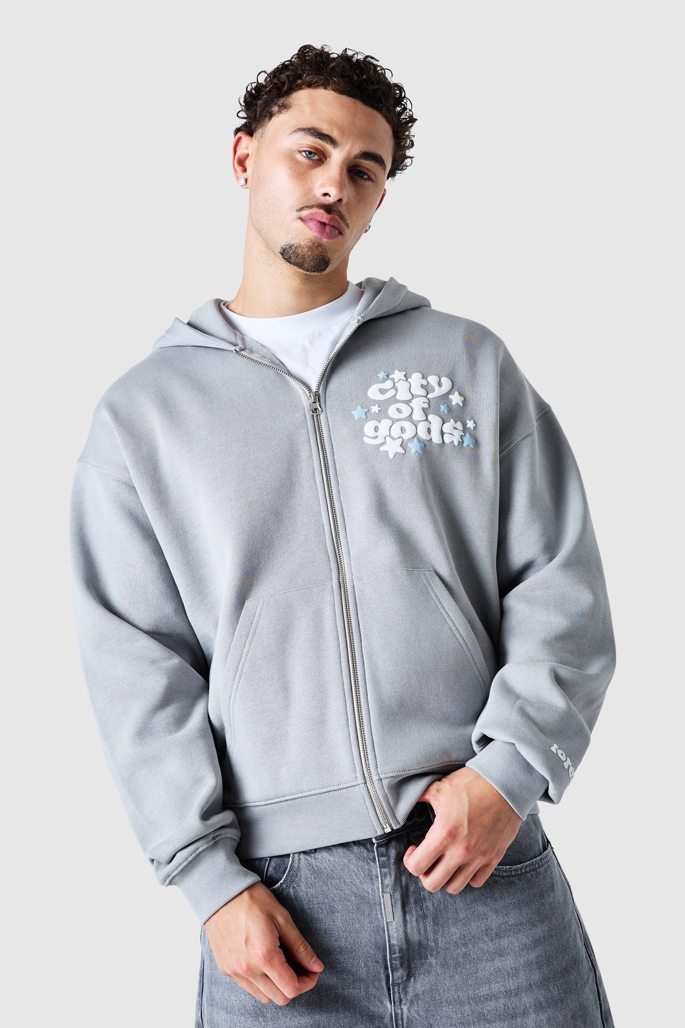 City Of Gods Zip Hood - Lunar Grey - Image 11