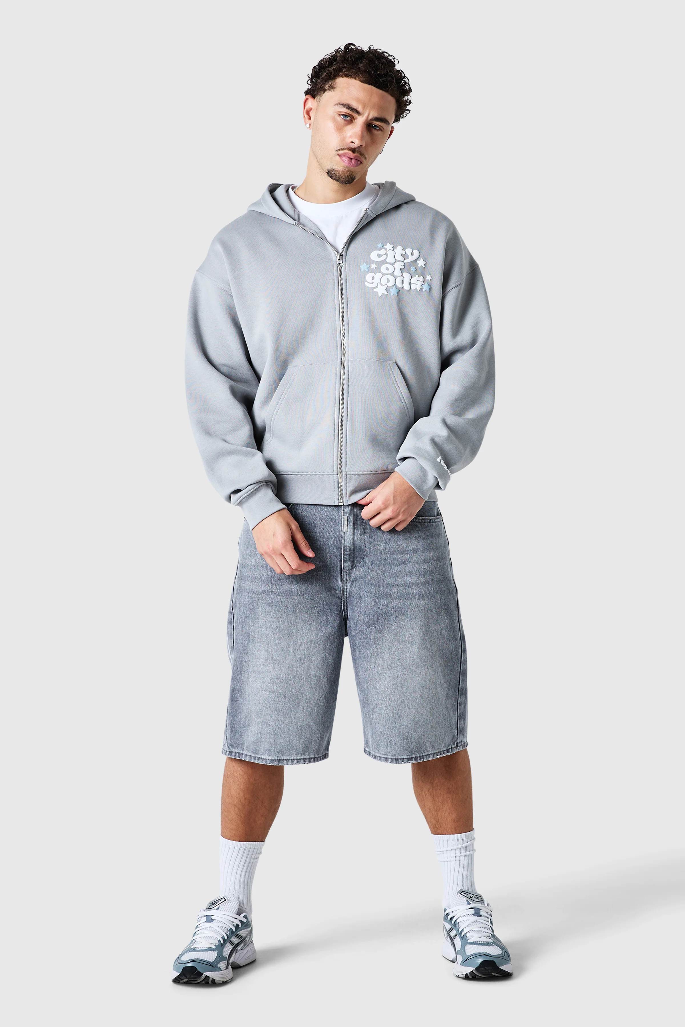 City Of Gods Zip Hood - Lunar Grey - Image 4