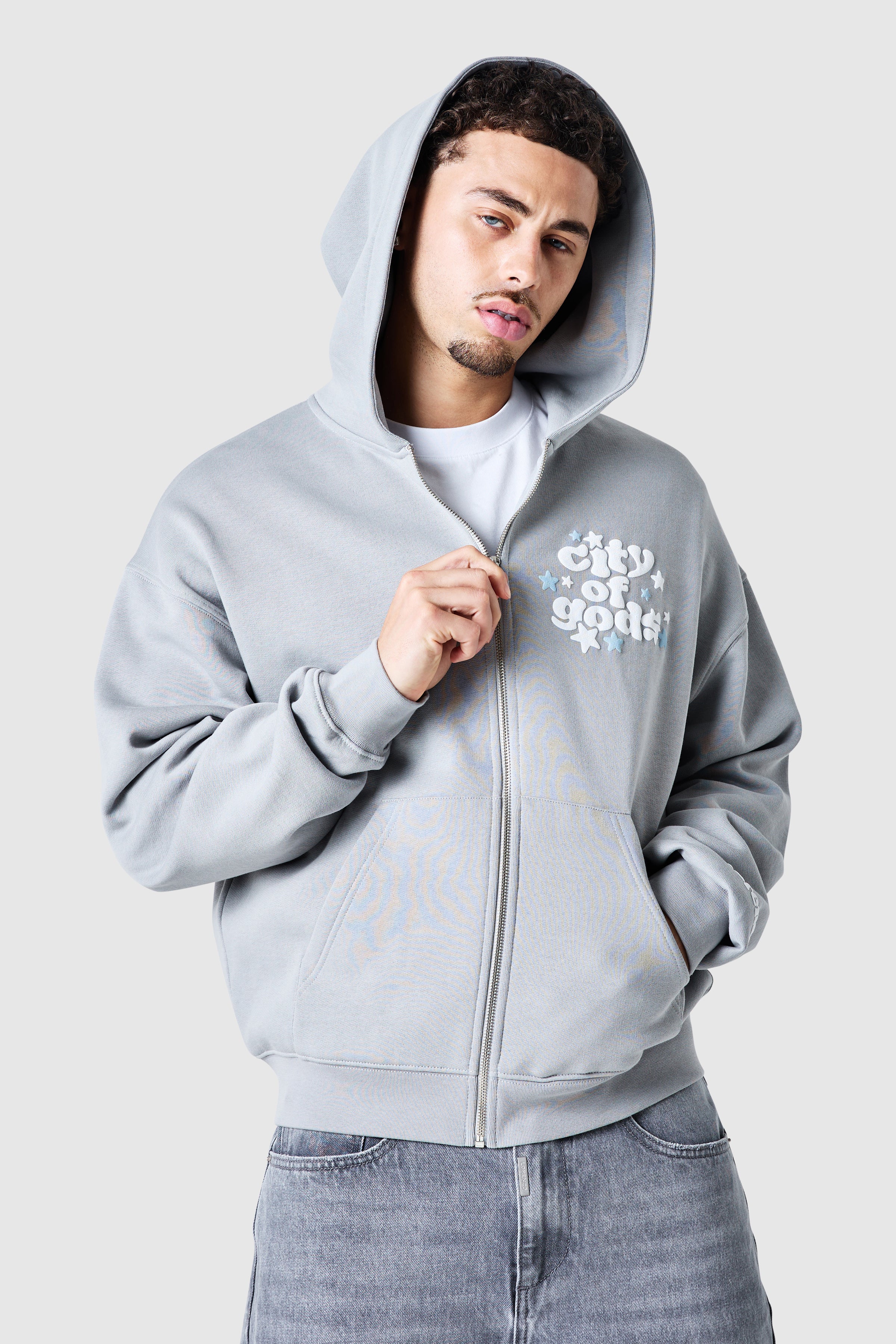 City Of Gods Zip Hood - Lunar Grey - Image 8