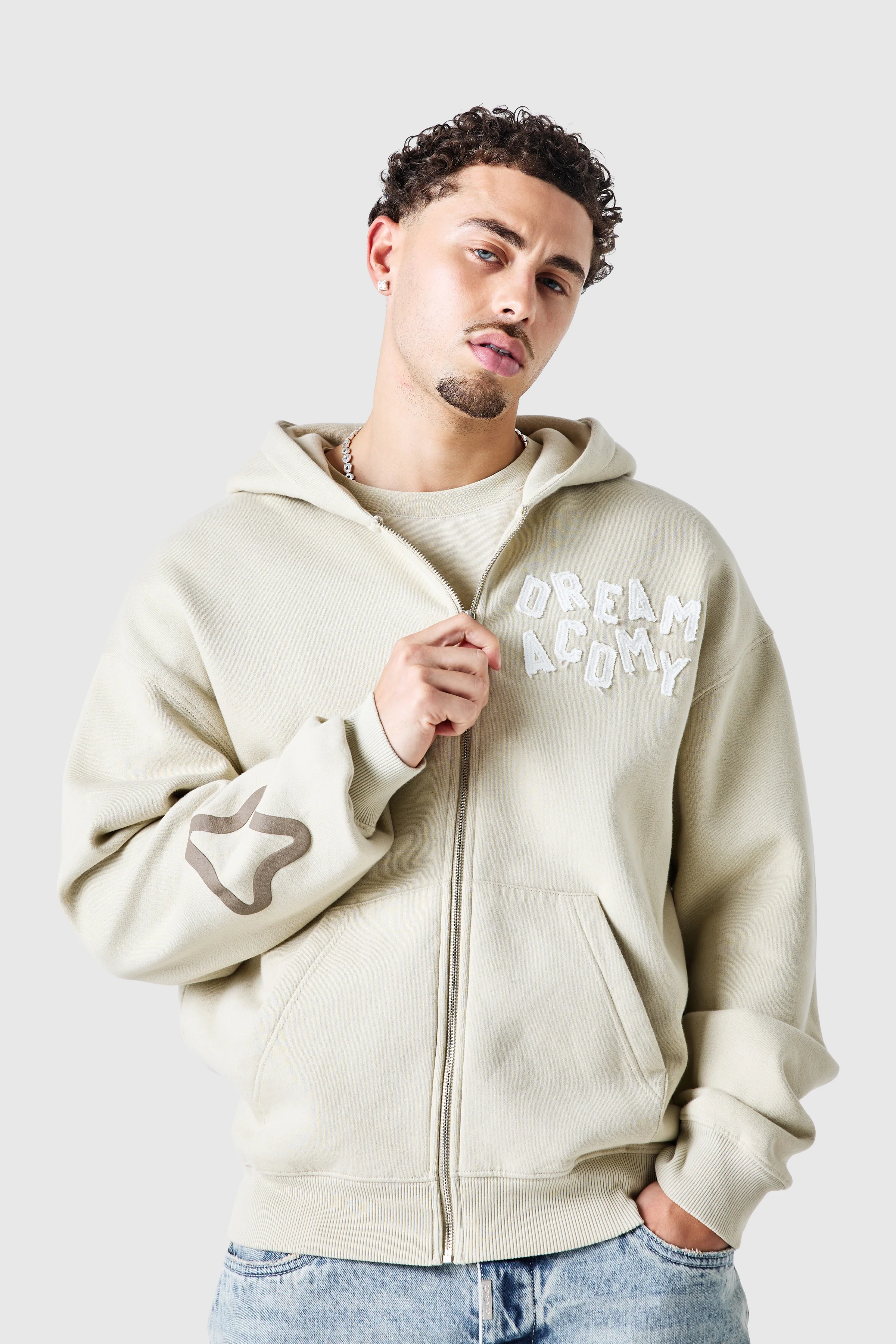 College Zip Hood - Sandstone - Image 11