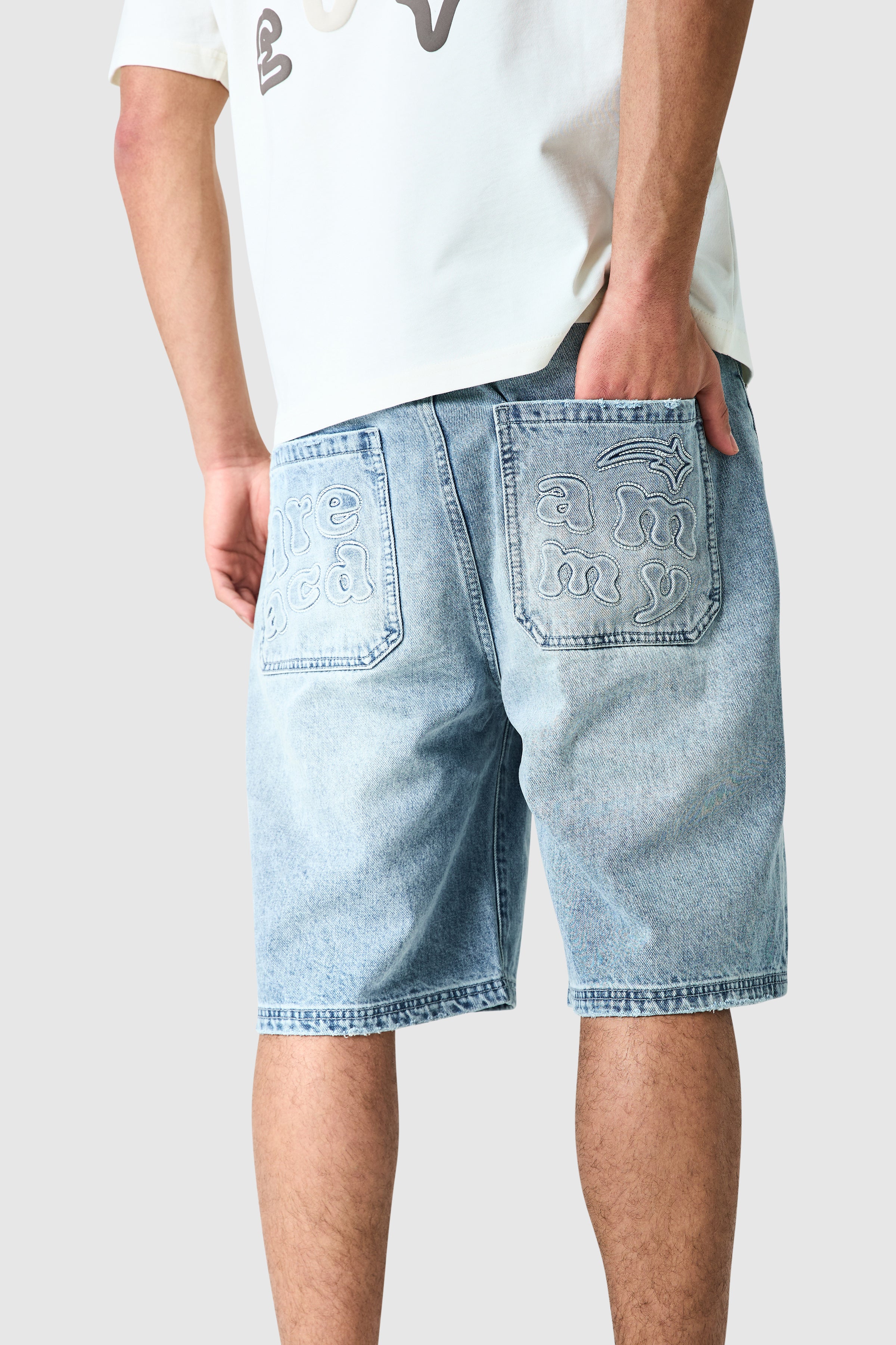 Dream Acdmy Jort - Stone Wash Blue - Image 2