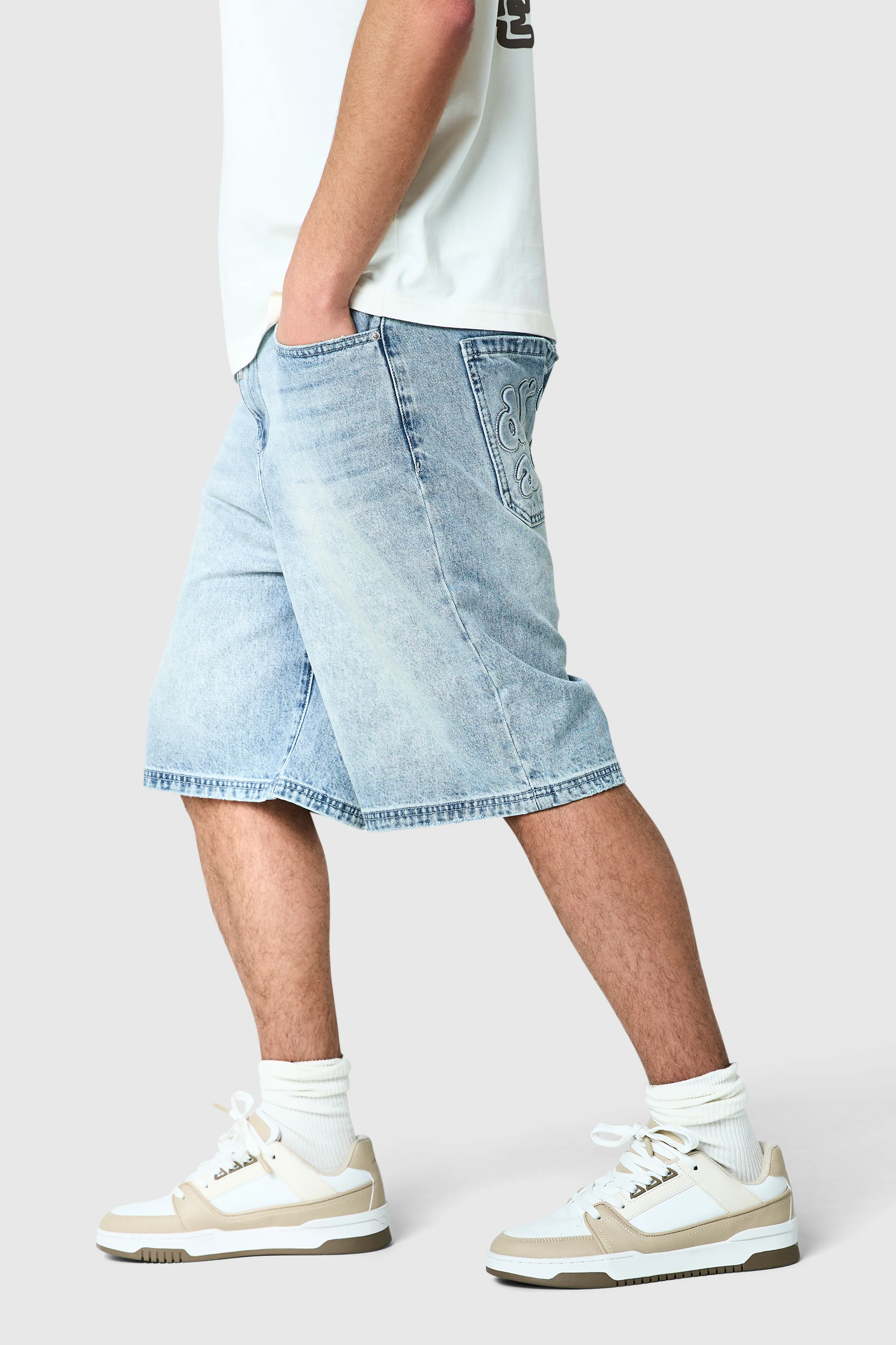 Dream Acdmy Jort - Stone Wash Blue - Image 3