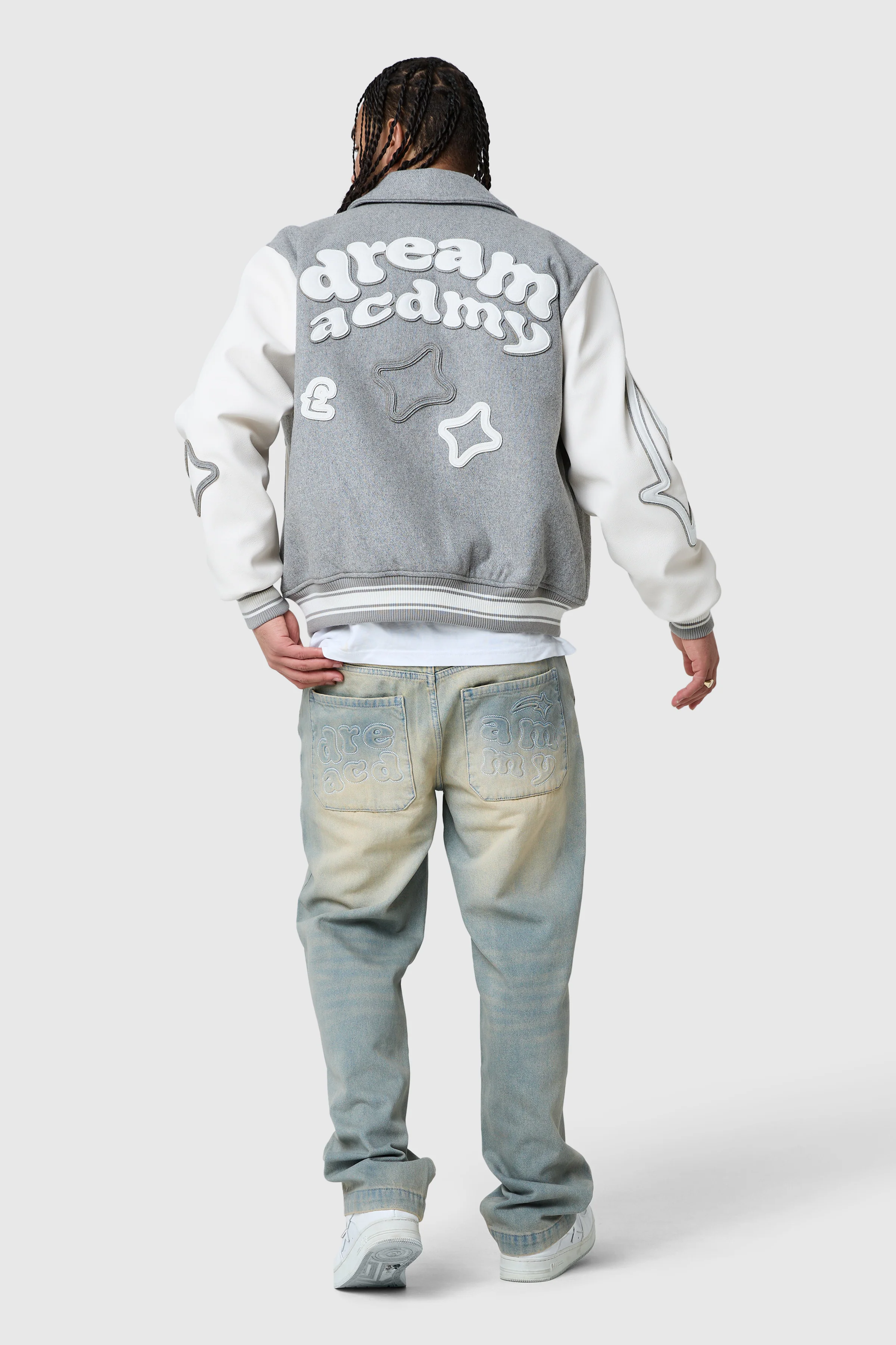 Dream Acdmy Varsity Jacket - Grey Marl - Image 5