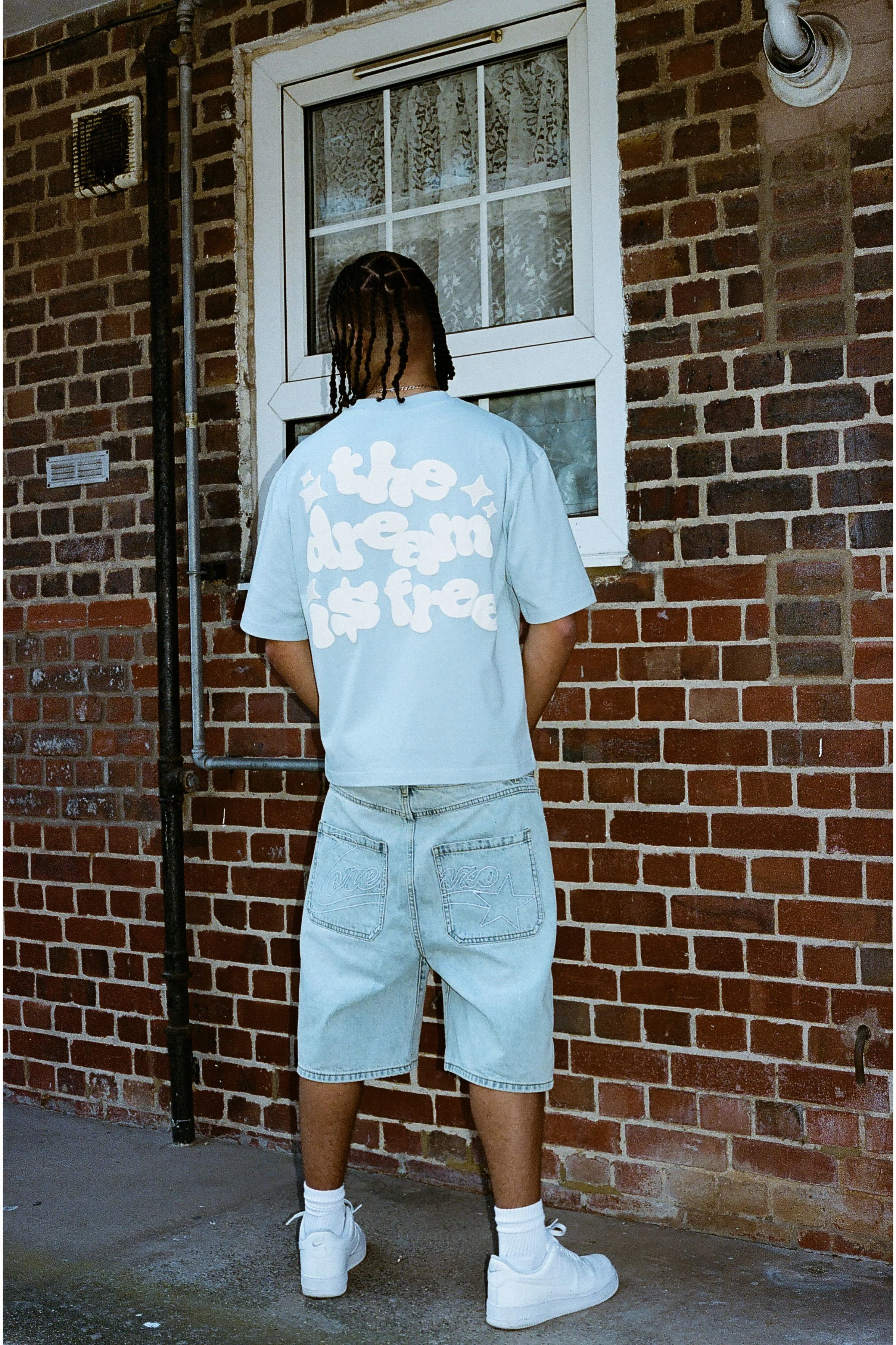 Dream Is Free 2.0 Tee - Dusty Blue - Image 4