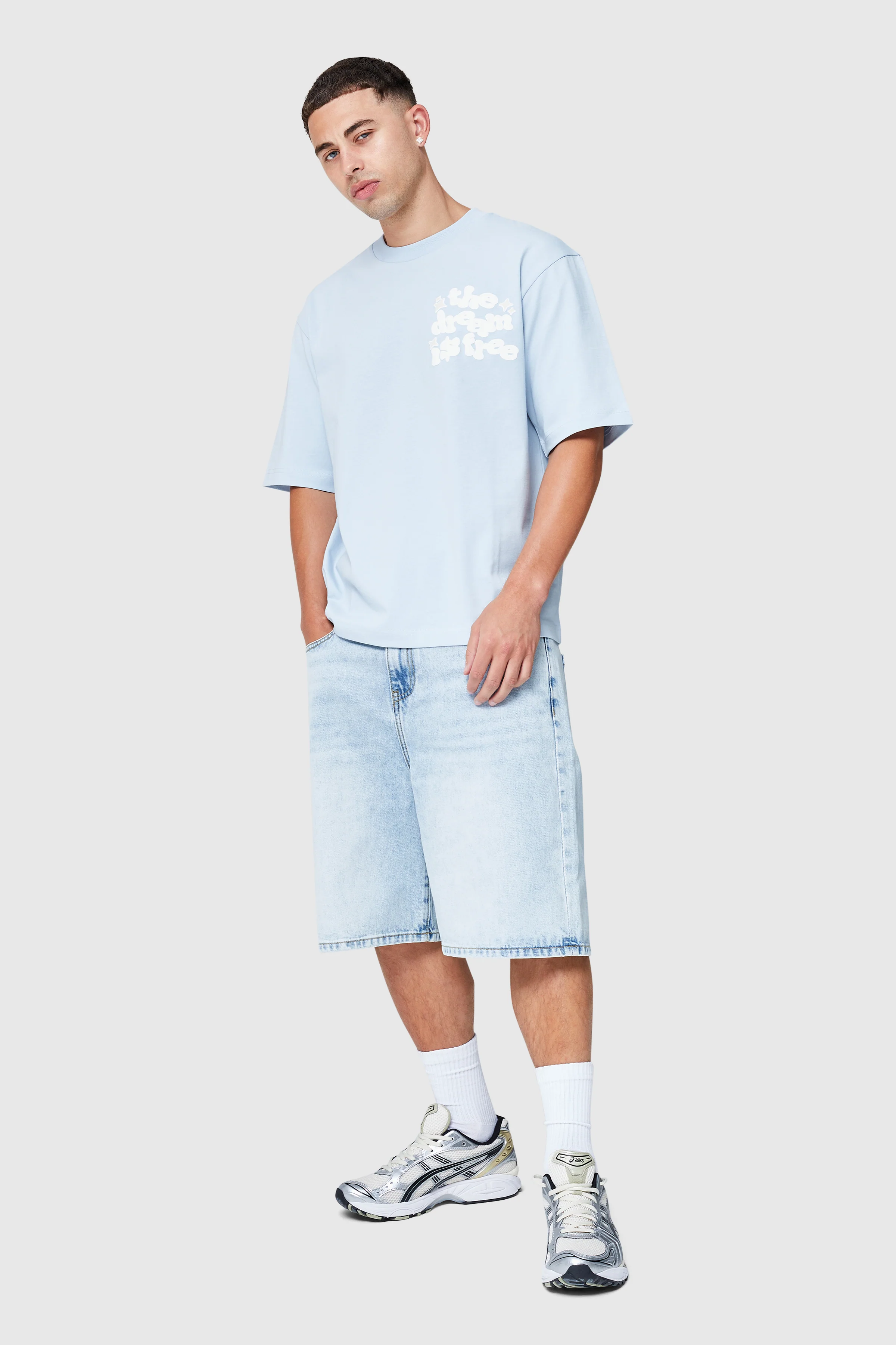 Dream Is Free 2.0 Tee - Dusty Blue - Image 5