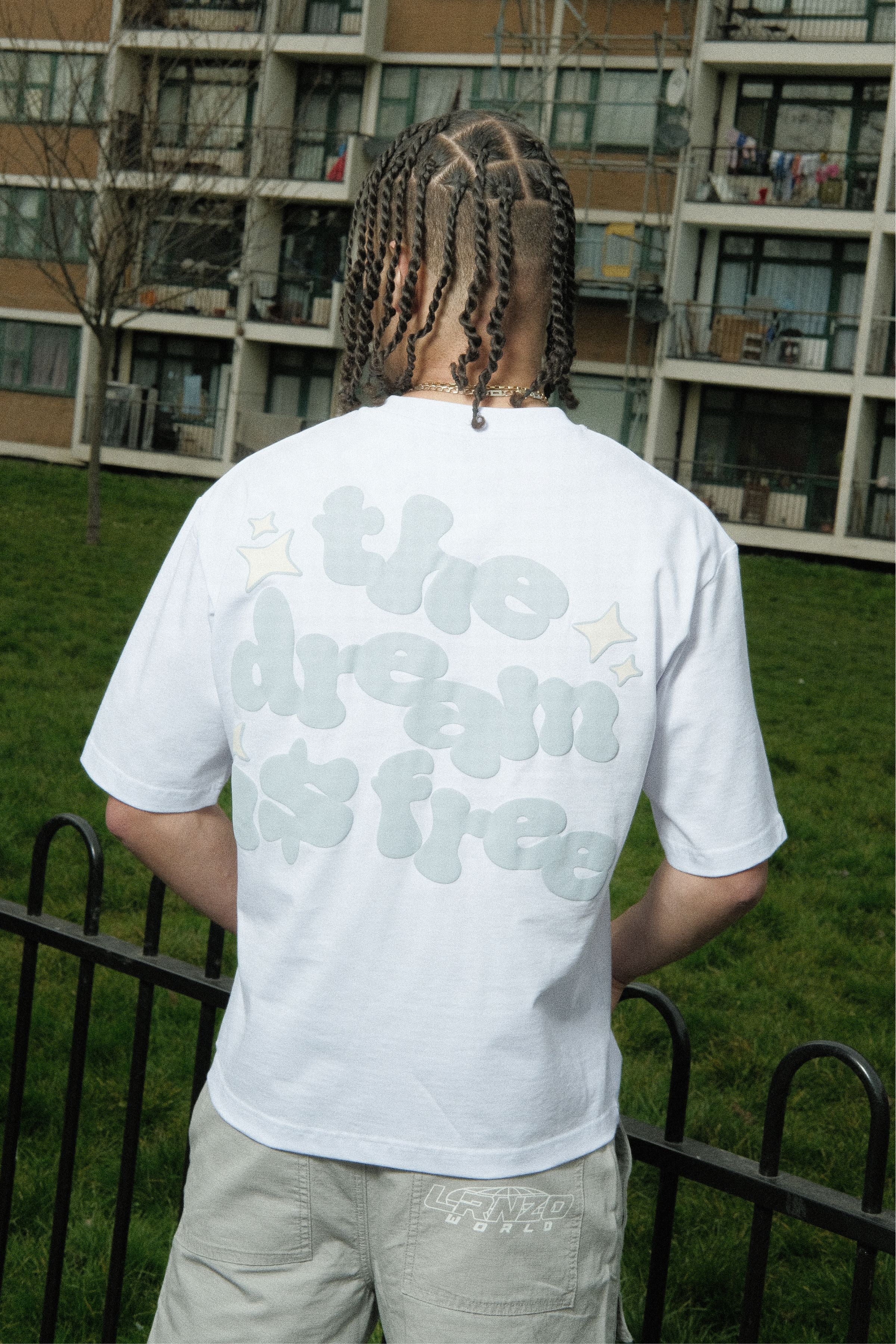Dream Is Free 2.0 Tee - White/Blue - Image 4