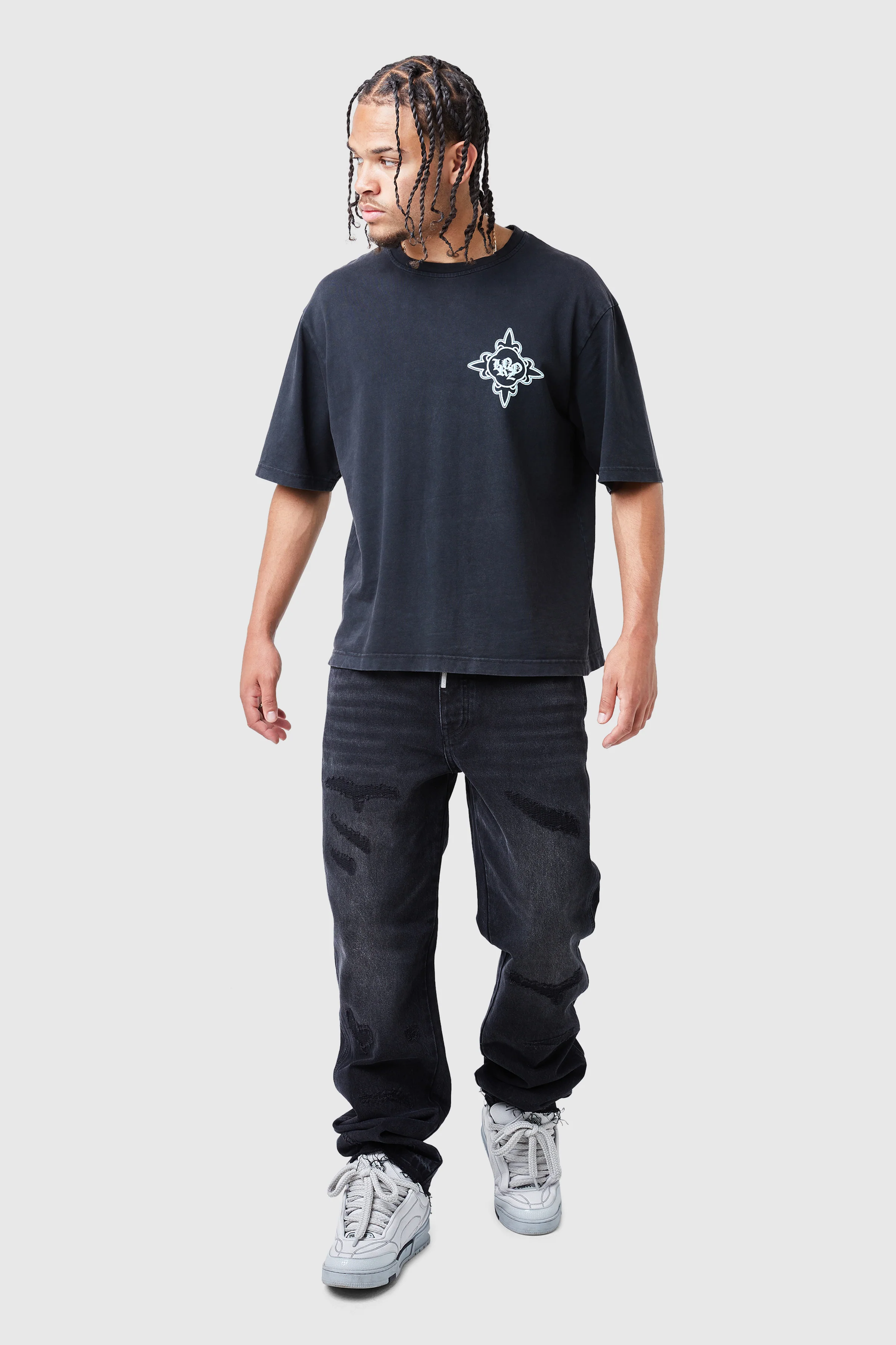 Elio Stacked Jean - Black Wash - Image 3