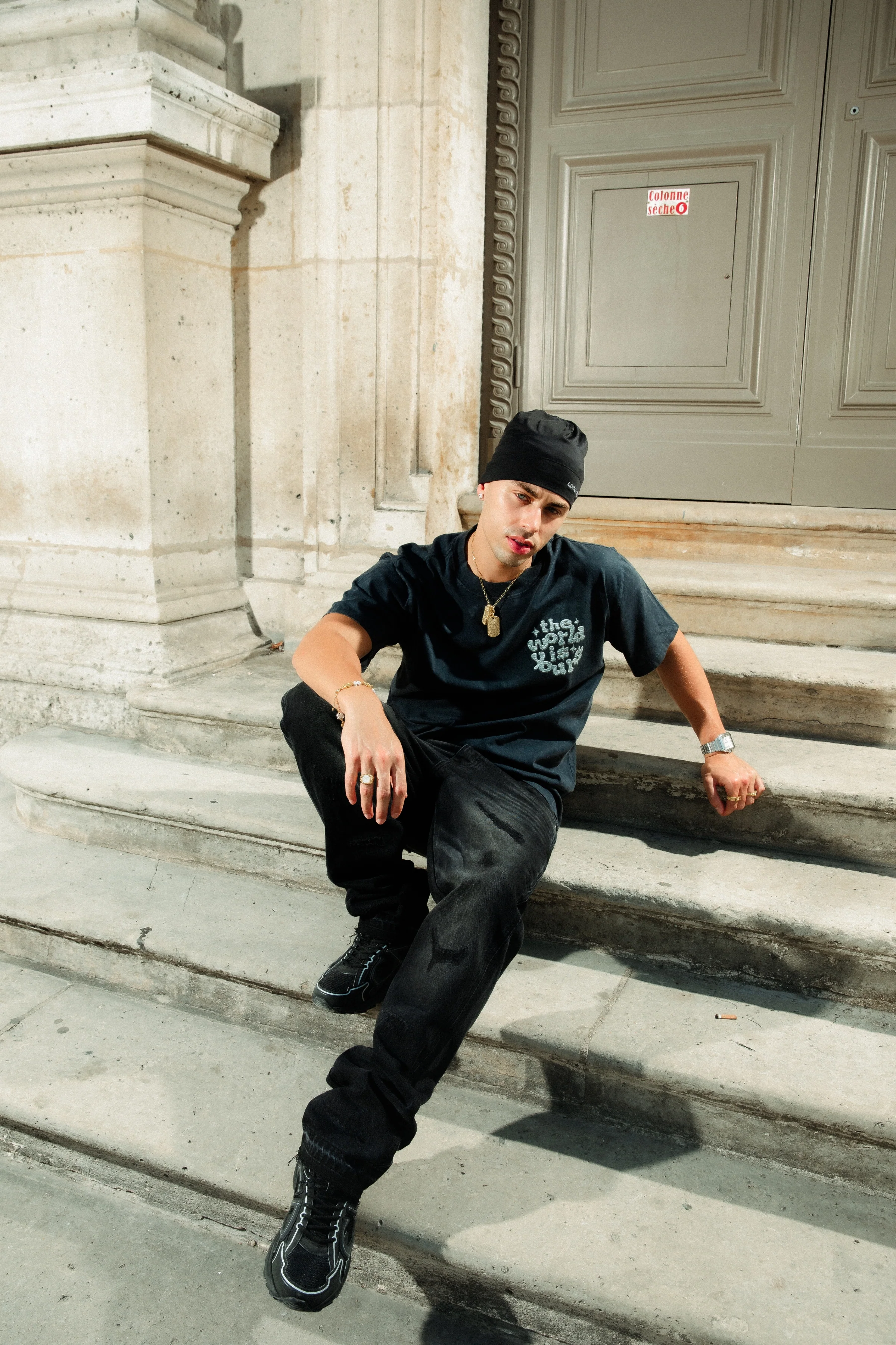 Elio Stacked Jean - Black Wash - Image 4
