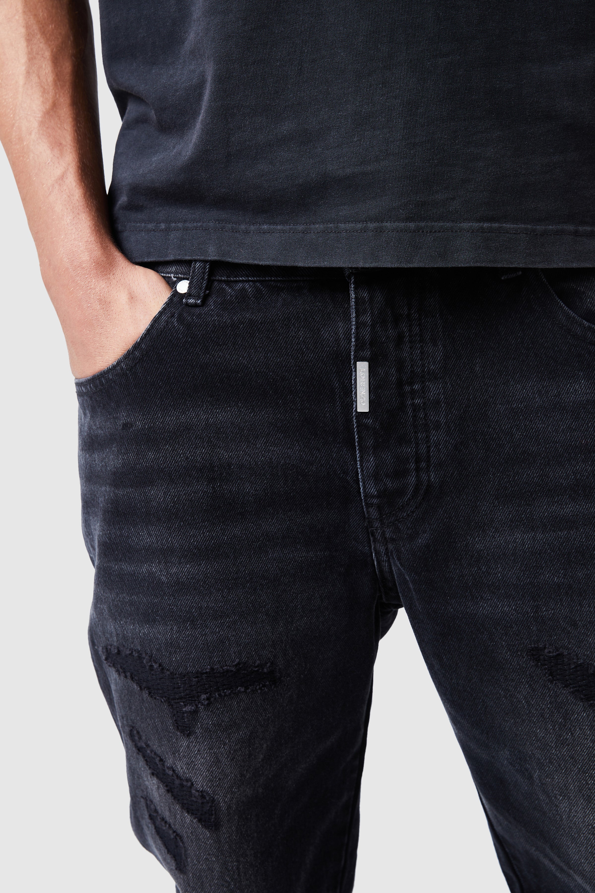 Elio Stacked Jean - Black Wash - Image 8