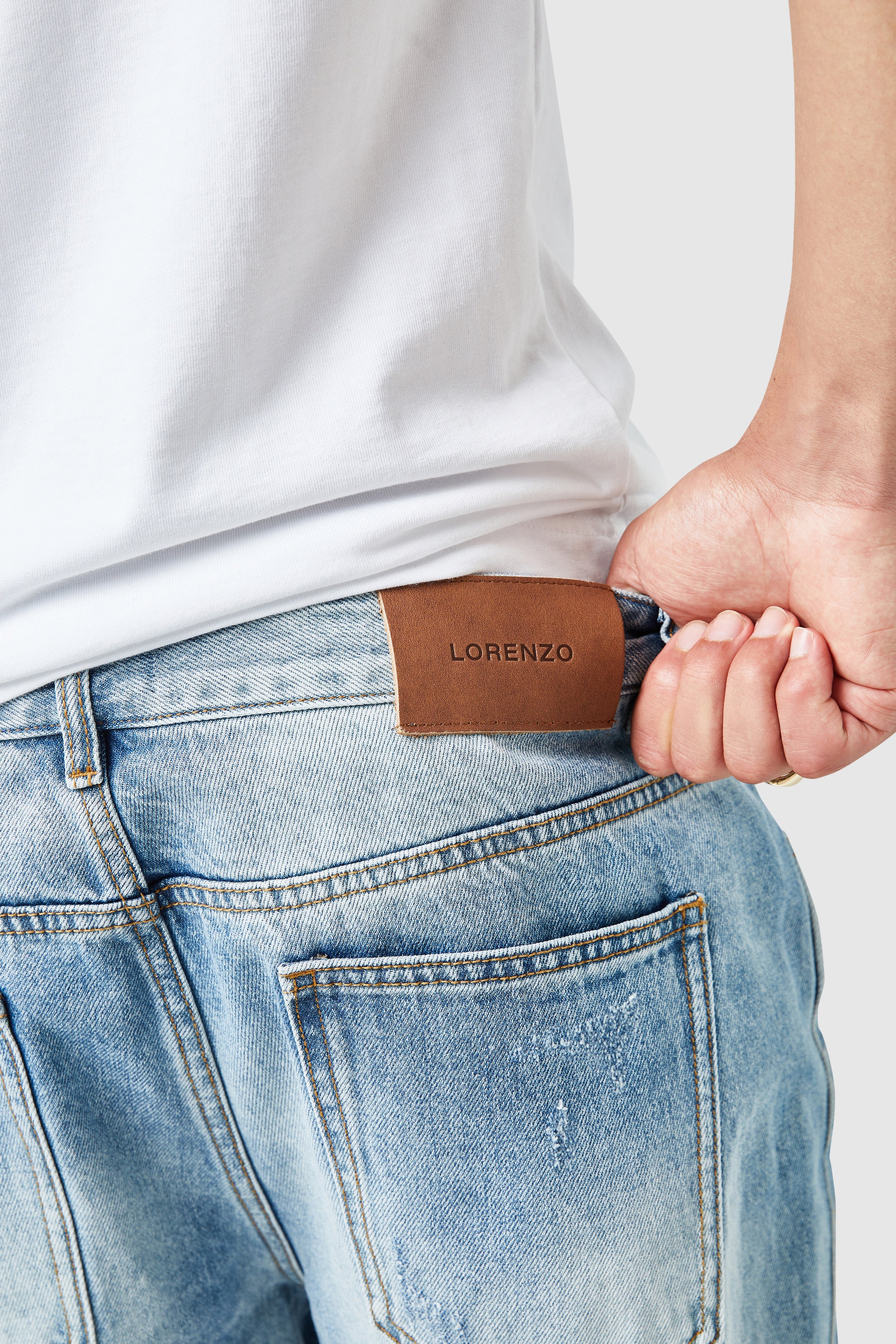 Elio Stacked Jean - Light Blue Wash - Image 10