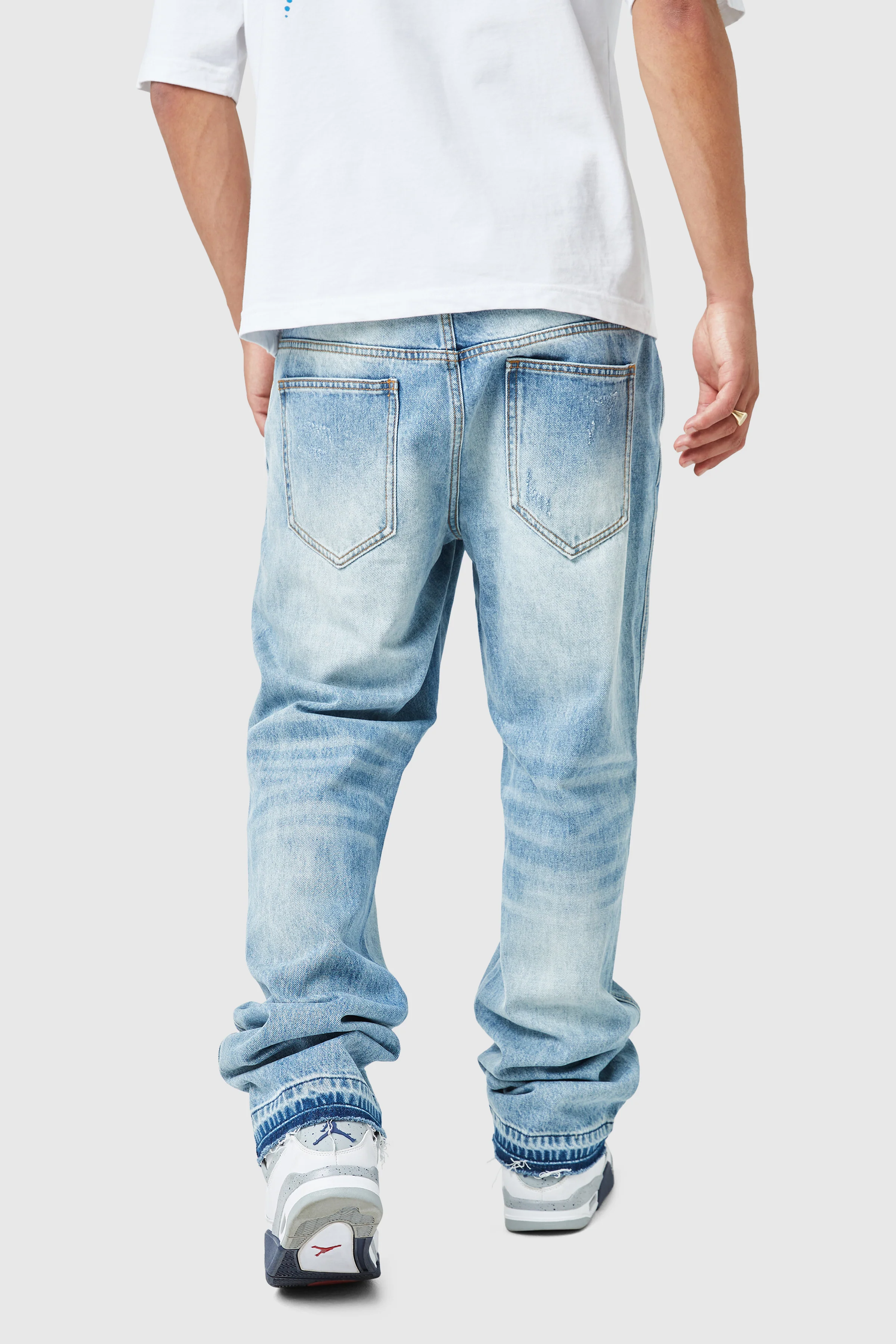 Elio Stacked Jean - Light Blue Wash - Image 6