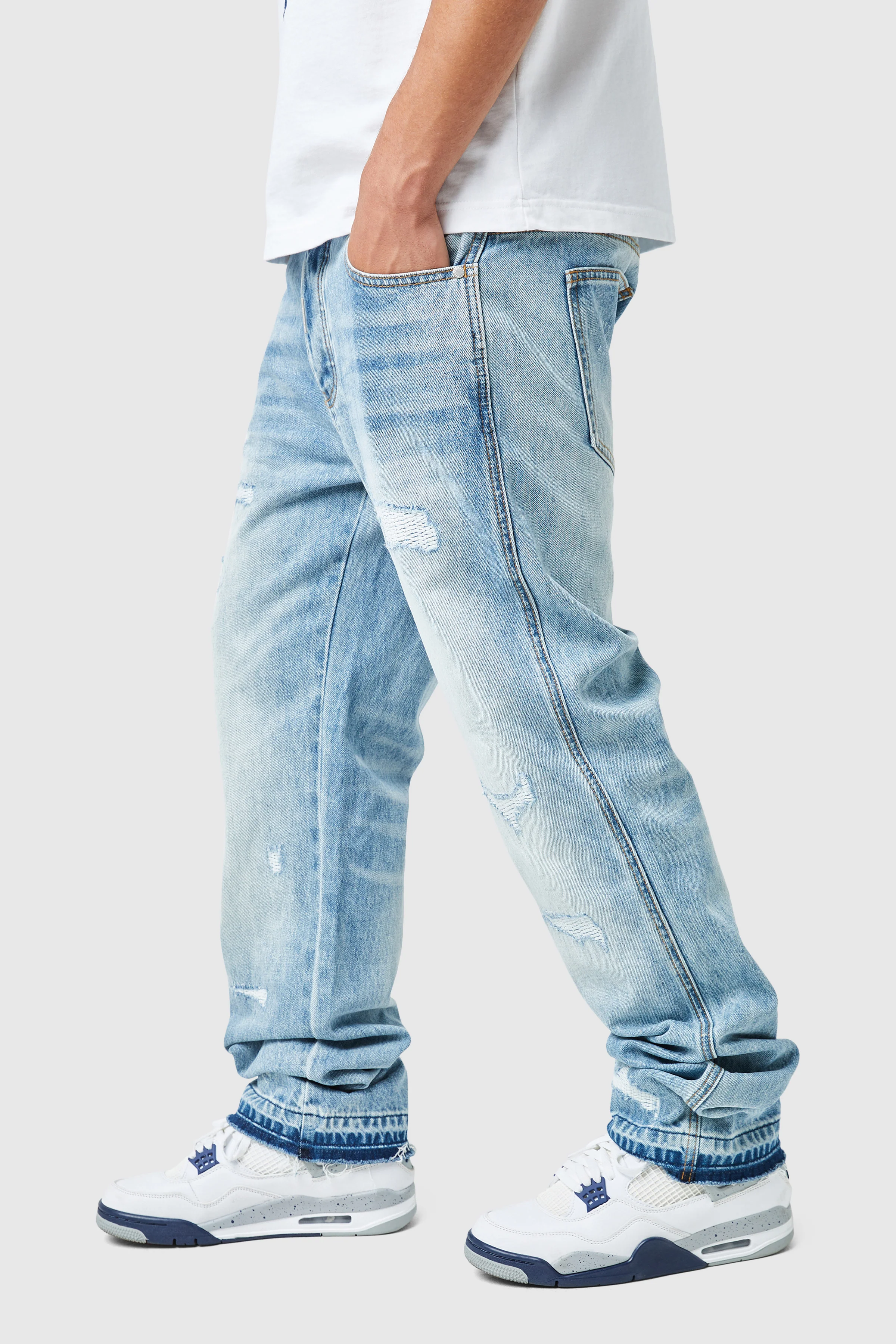 Elio Stacked Jean - Light Blue Wash - Image 7