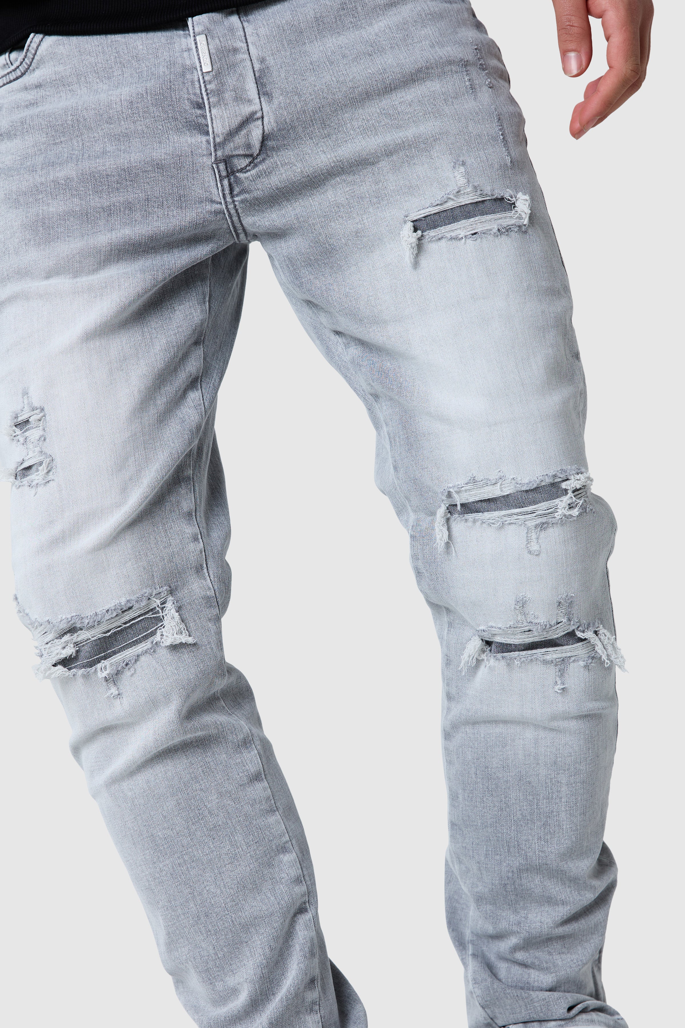 Enzo Slim Jean - Light Grey - Image 5
