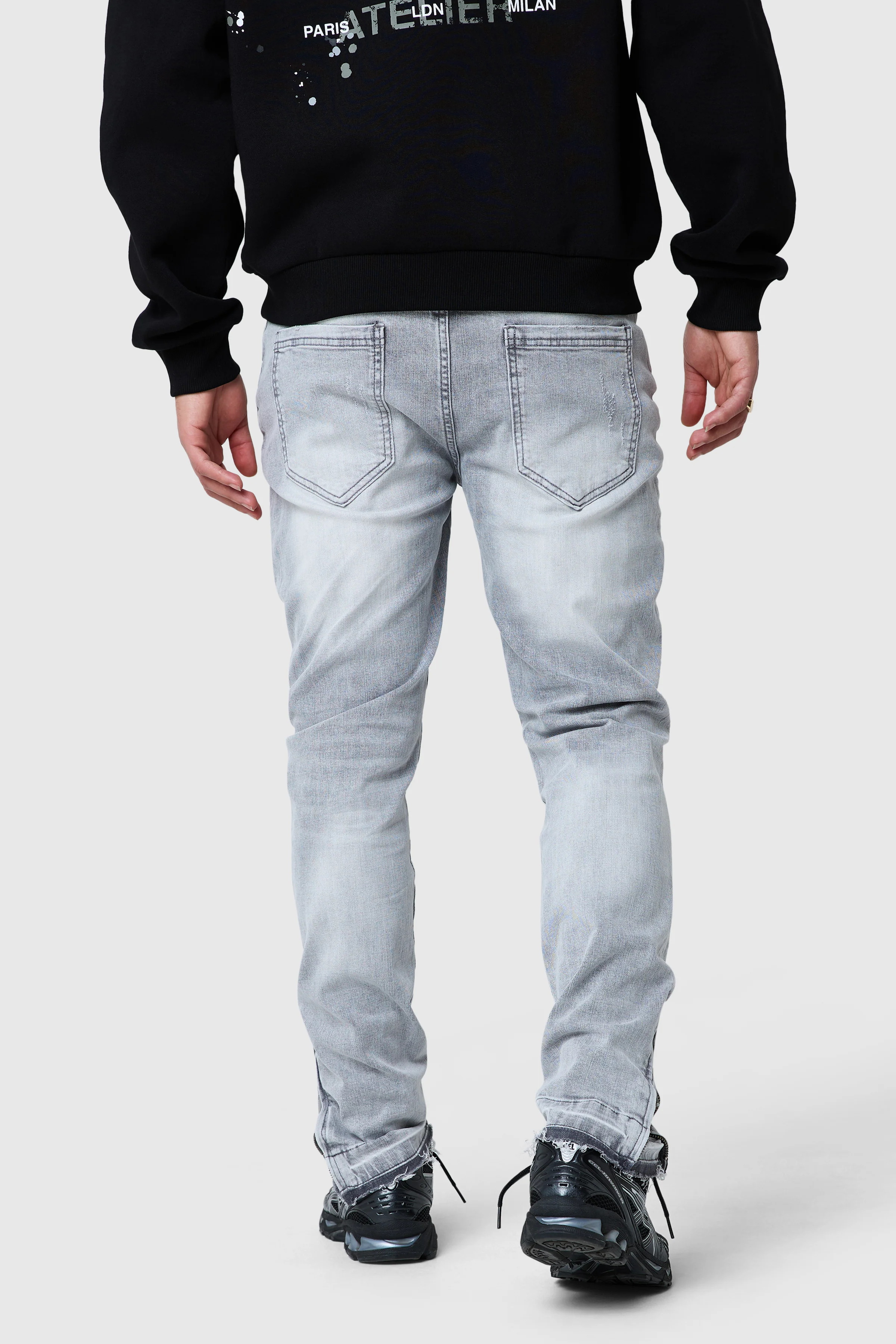 Enzo Slim Jean - Light Grey - Image 7