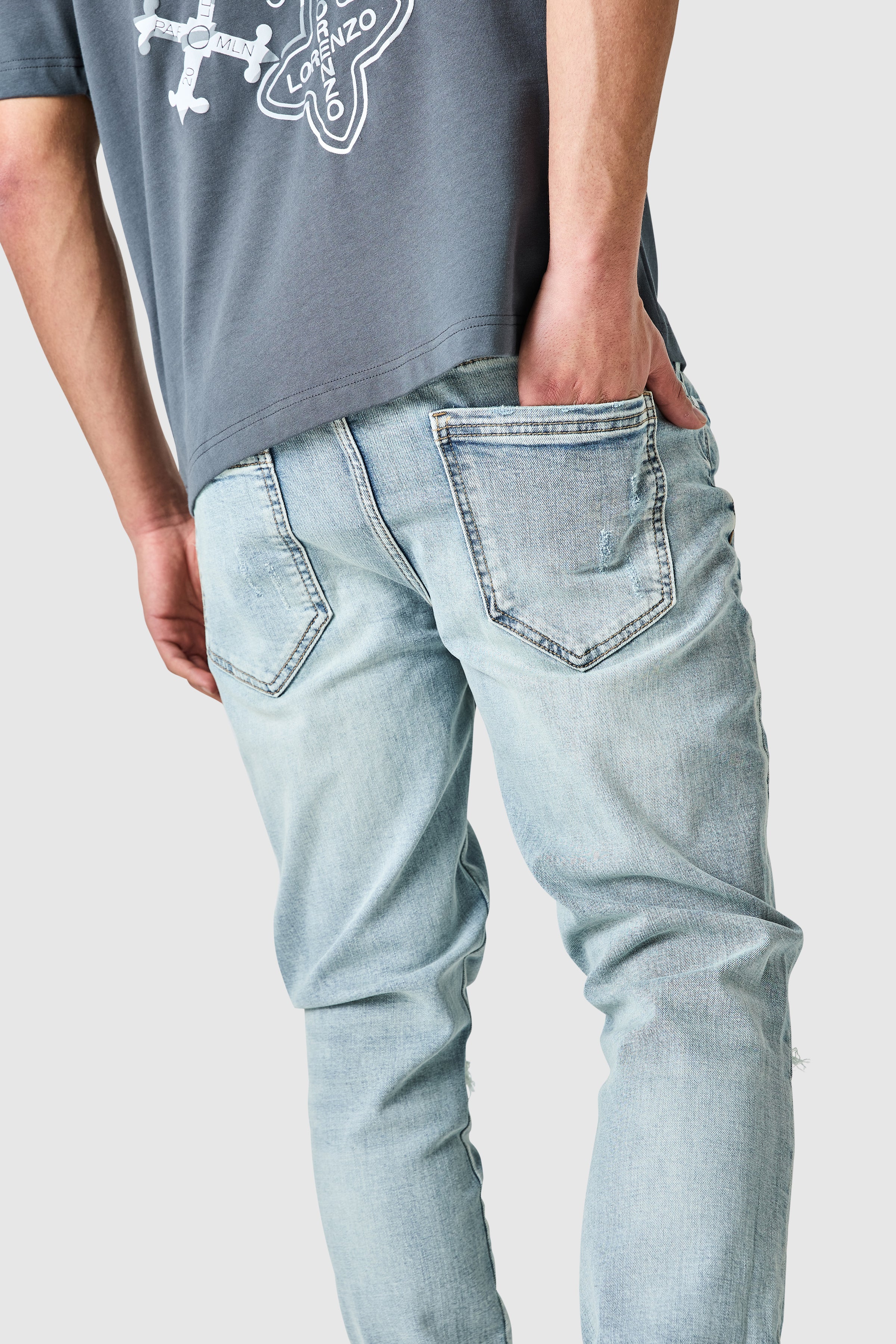 Enzo Slim Jean - Light Blue - Image 4