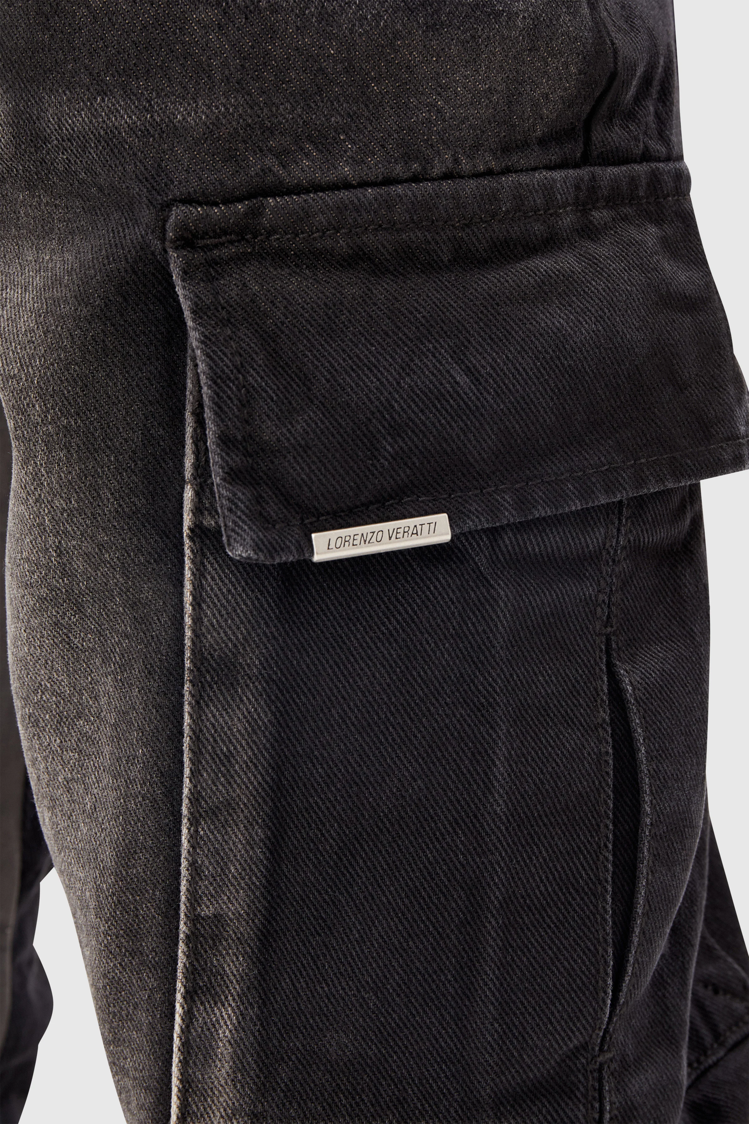 General Denim Cargo Flare Jean - Black - Image 5