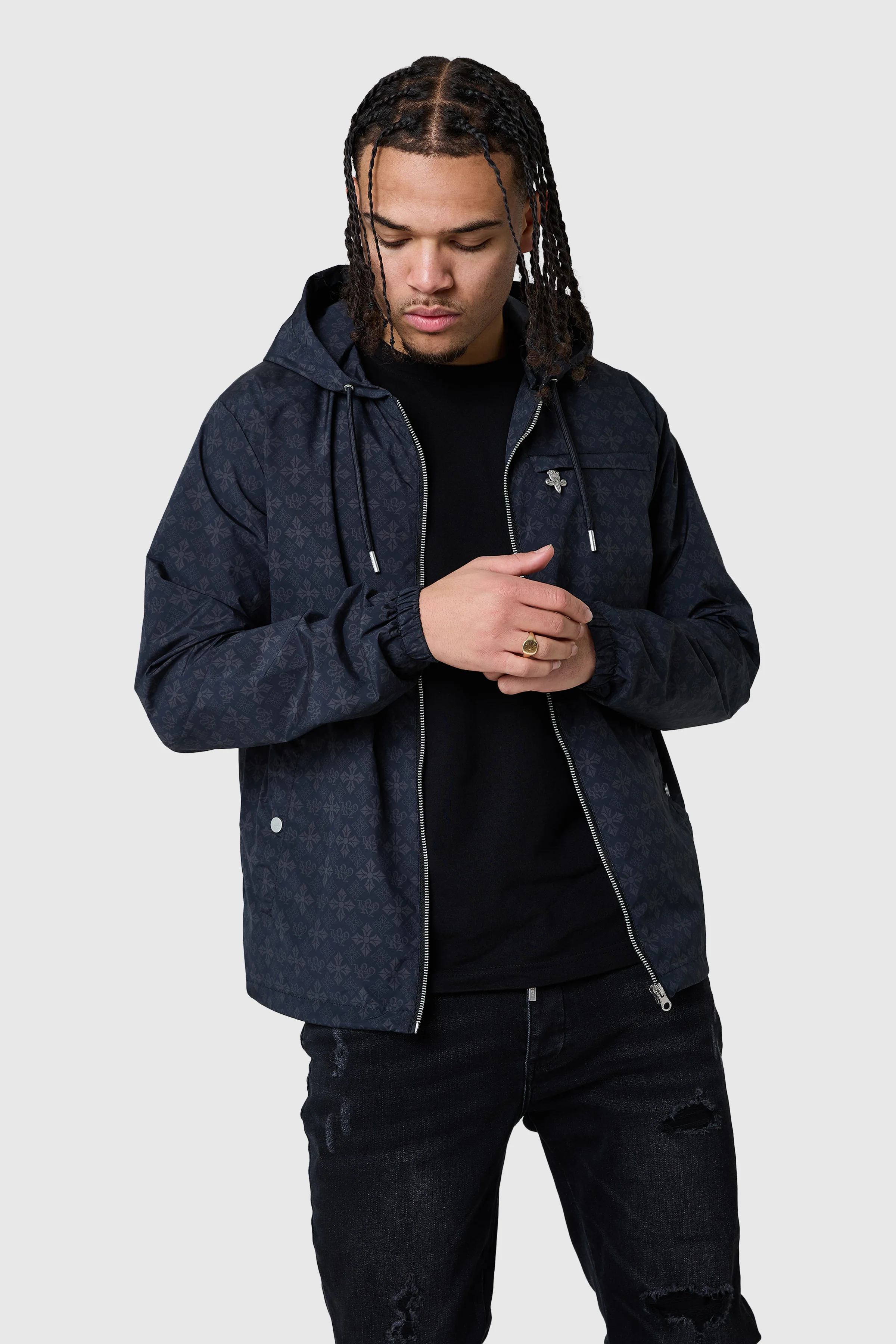 Icon AOP Jacket- Black - Image 3