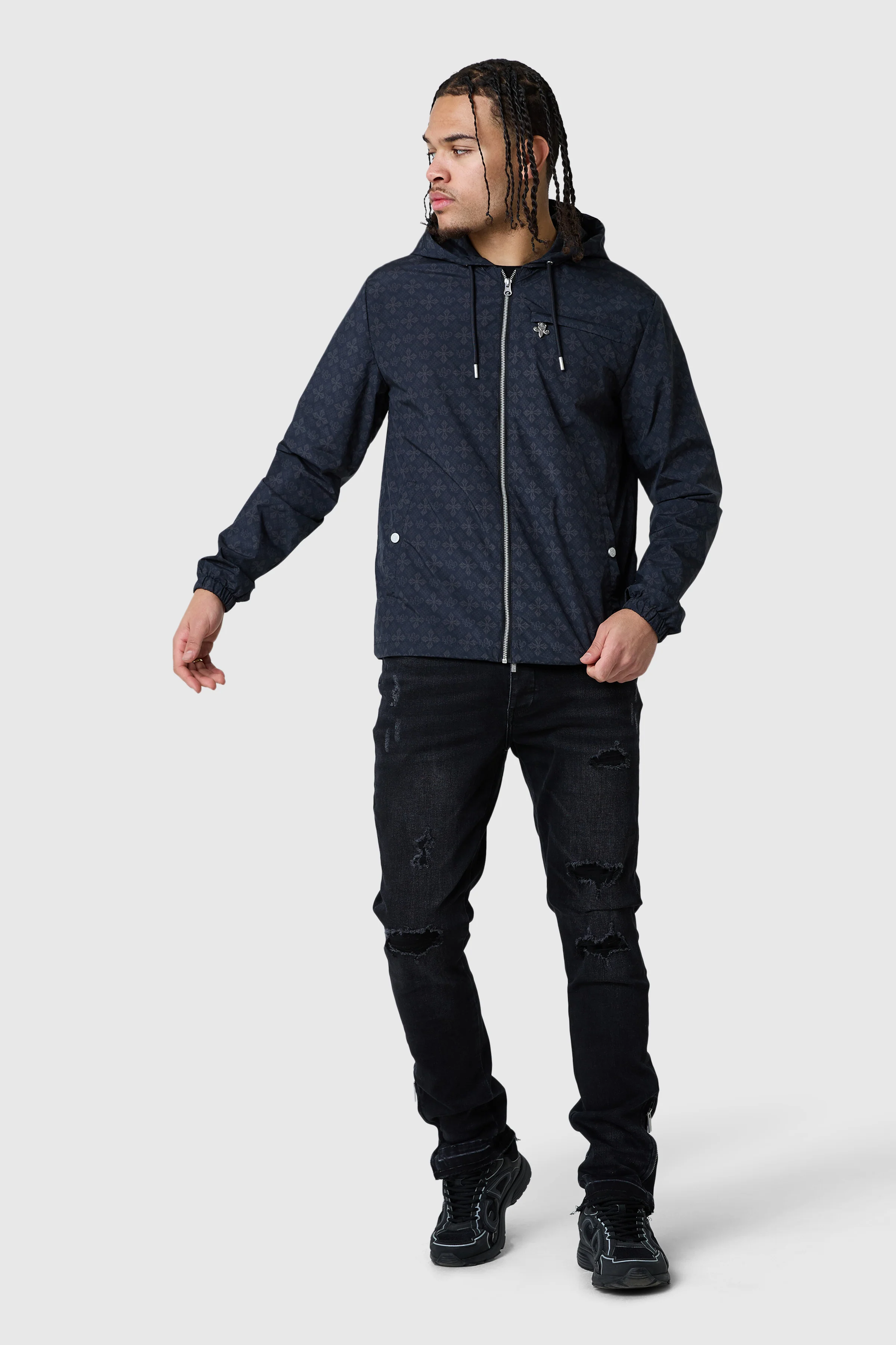 Icon AOP Jacket- Black - Image 4
