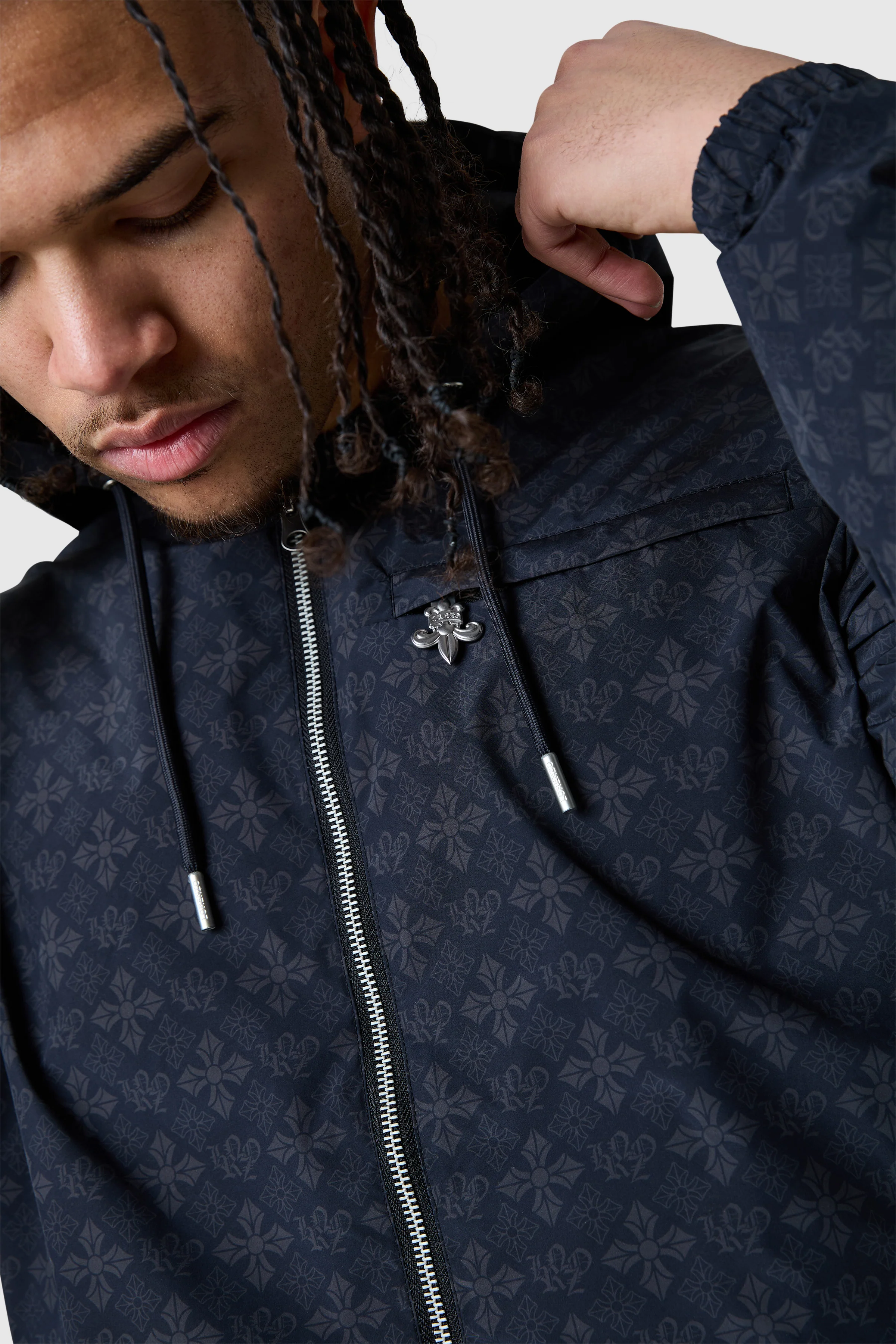 Icon AOP Jacket- Black - Image 5