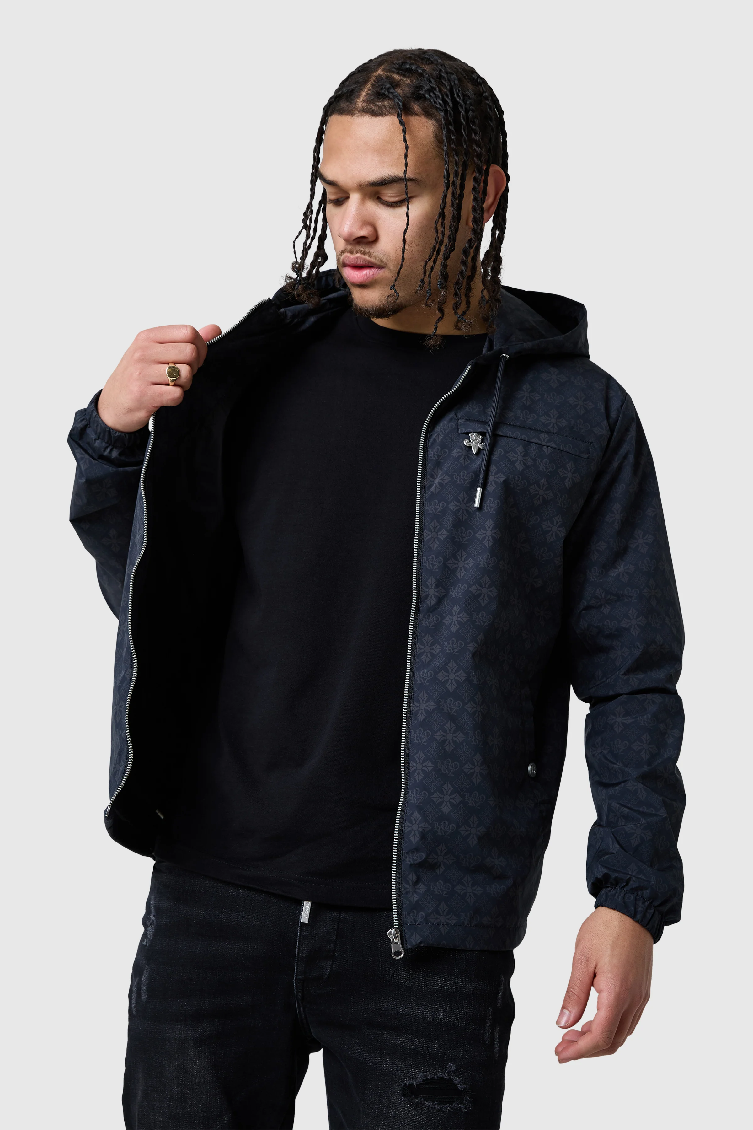 Icon AOP Jacket- Black - Image 7