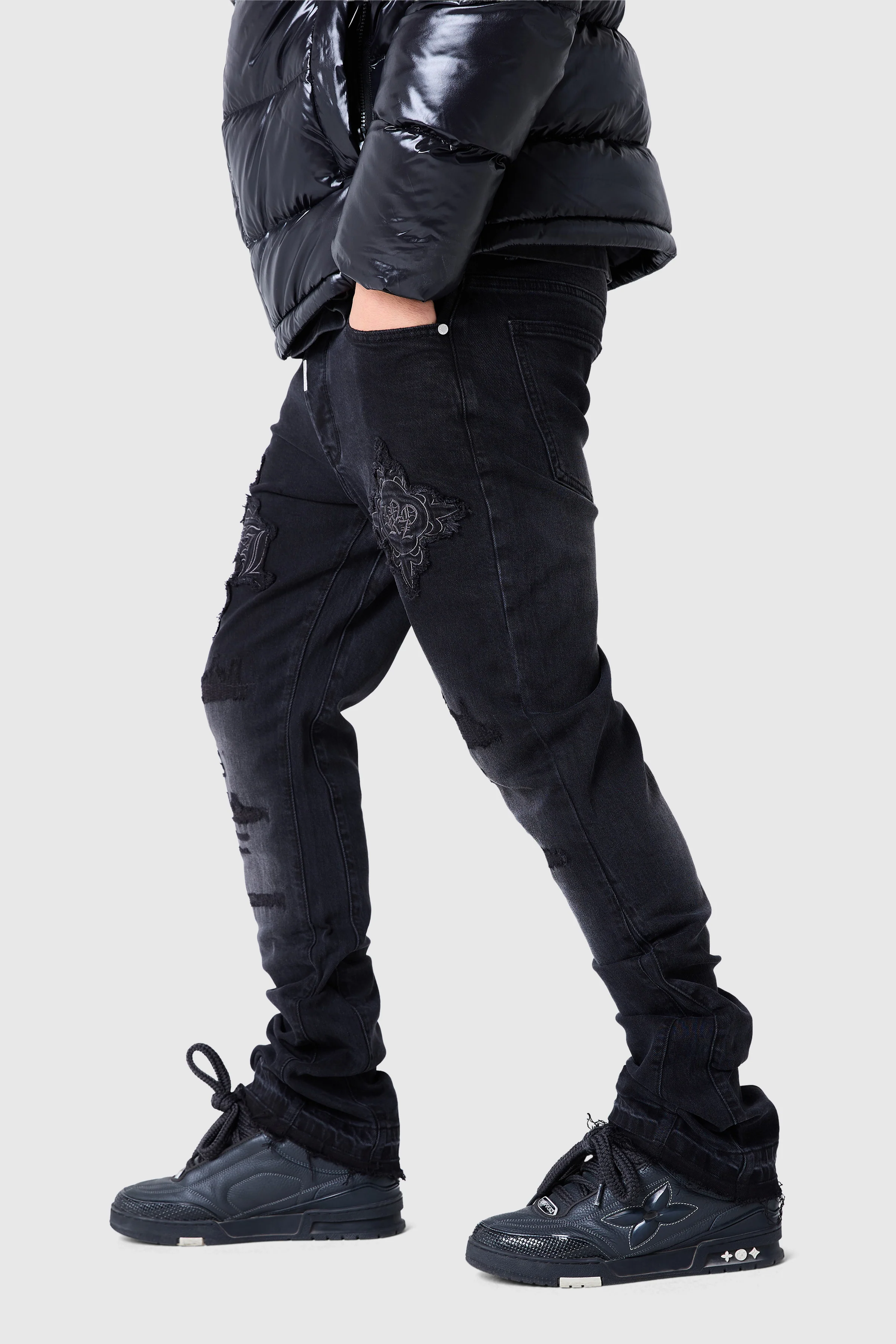 Icon Patch Flare Jean - Black - Image 2