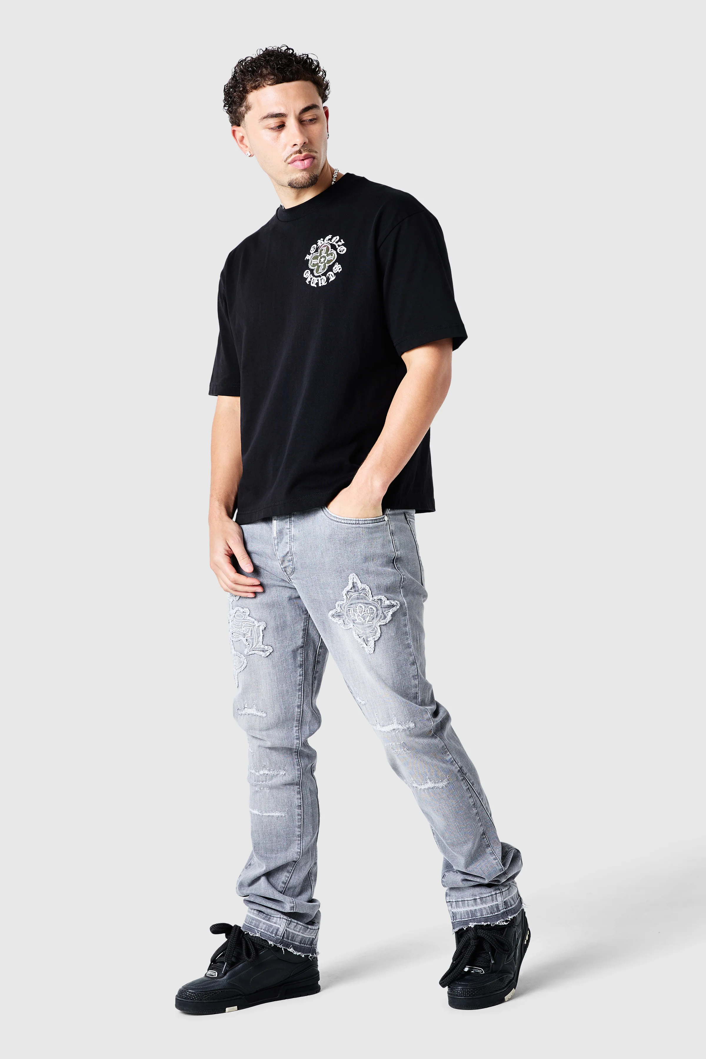Icon Patch Flare Jean - Light Grey - Image 3