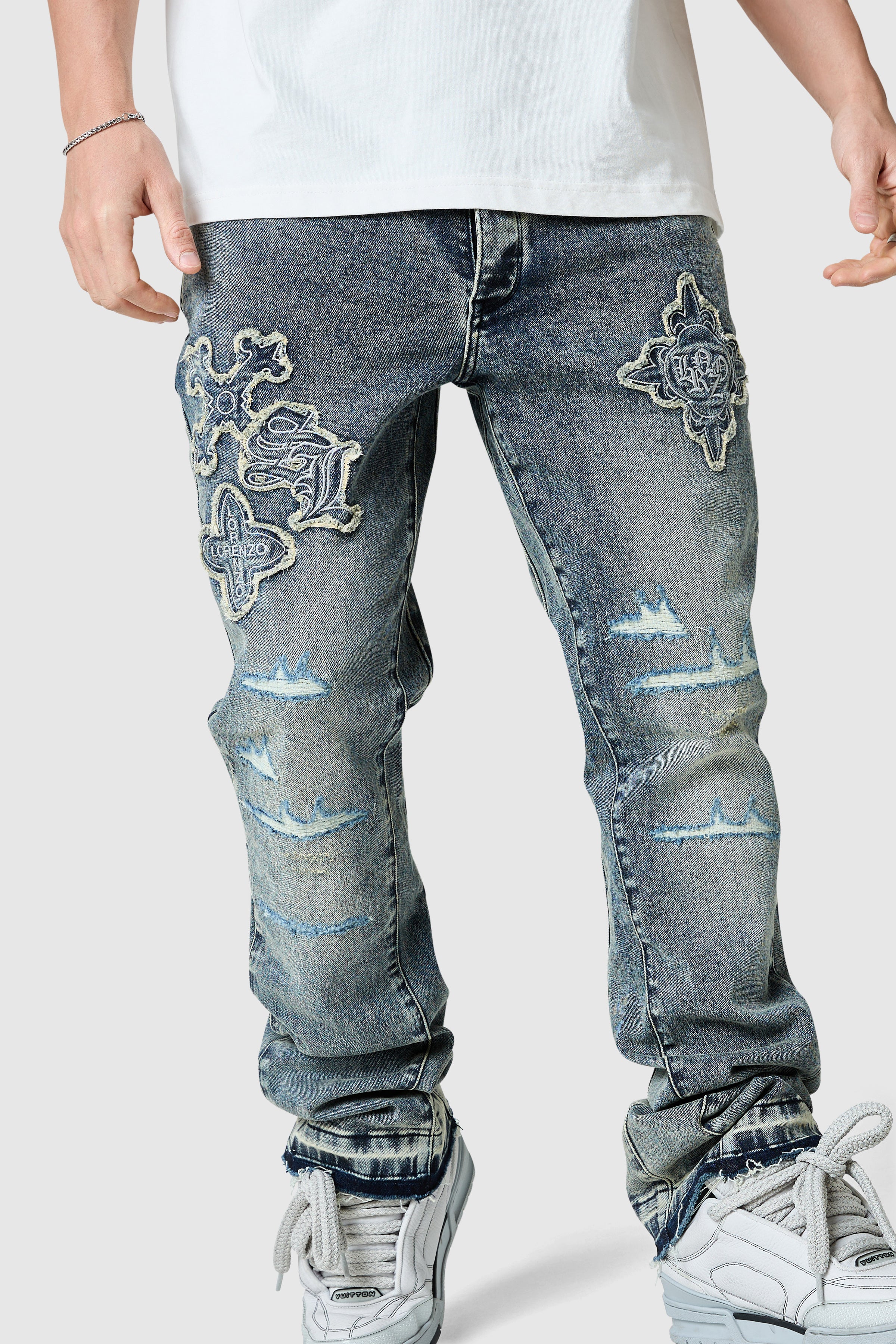 Icon Patch Flare Jean - Vintage Blue - Image 4