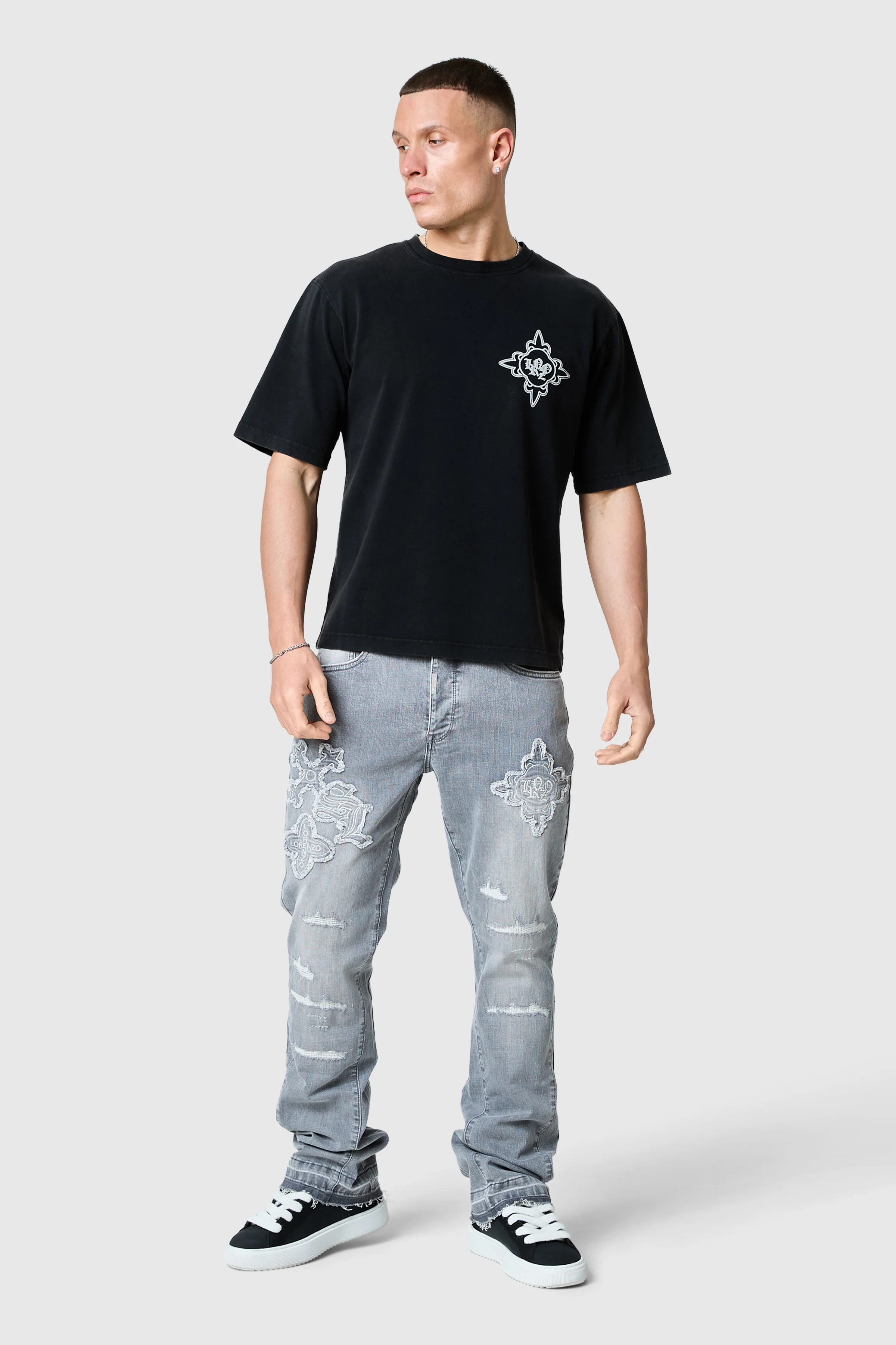 Icon Tee - Black Acid Wash / Cool Grey - Image 3