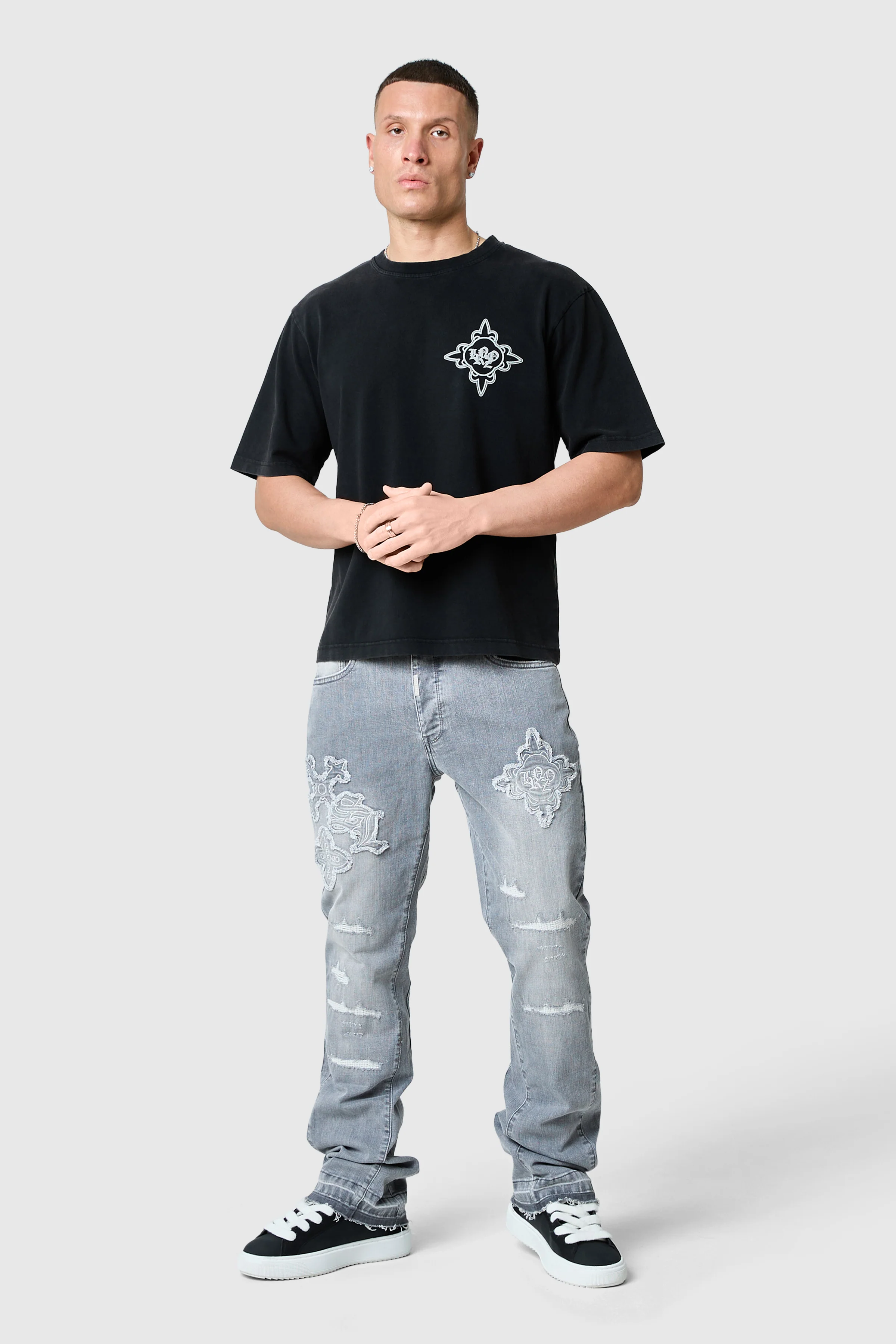 Icon Tee - Black Acid Wash / Cool Grey - Image 4