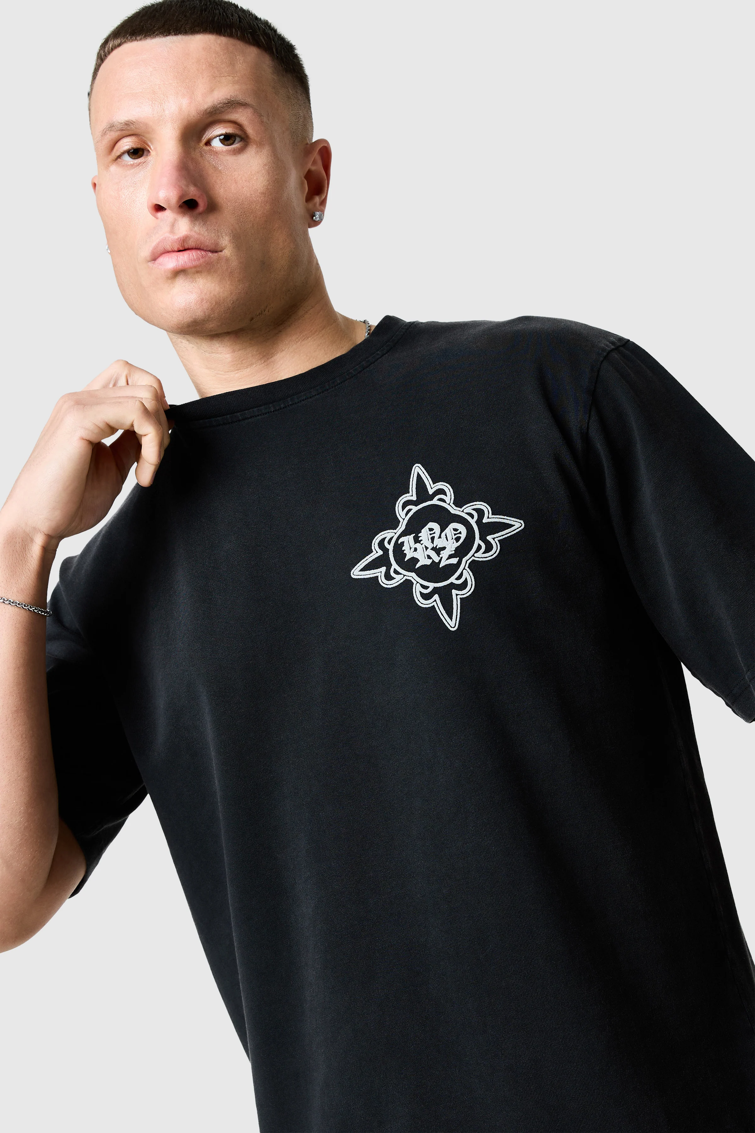 Icon Tee - Black Acid Wash / Cool Grey - Image 5