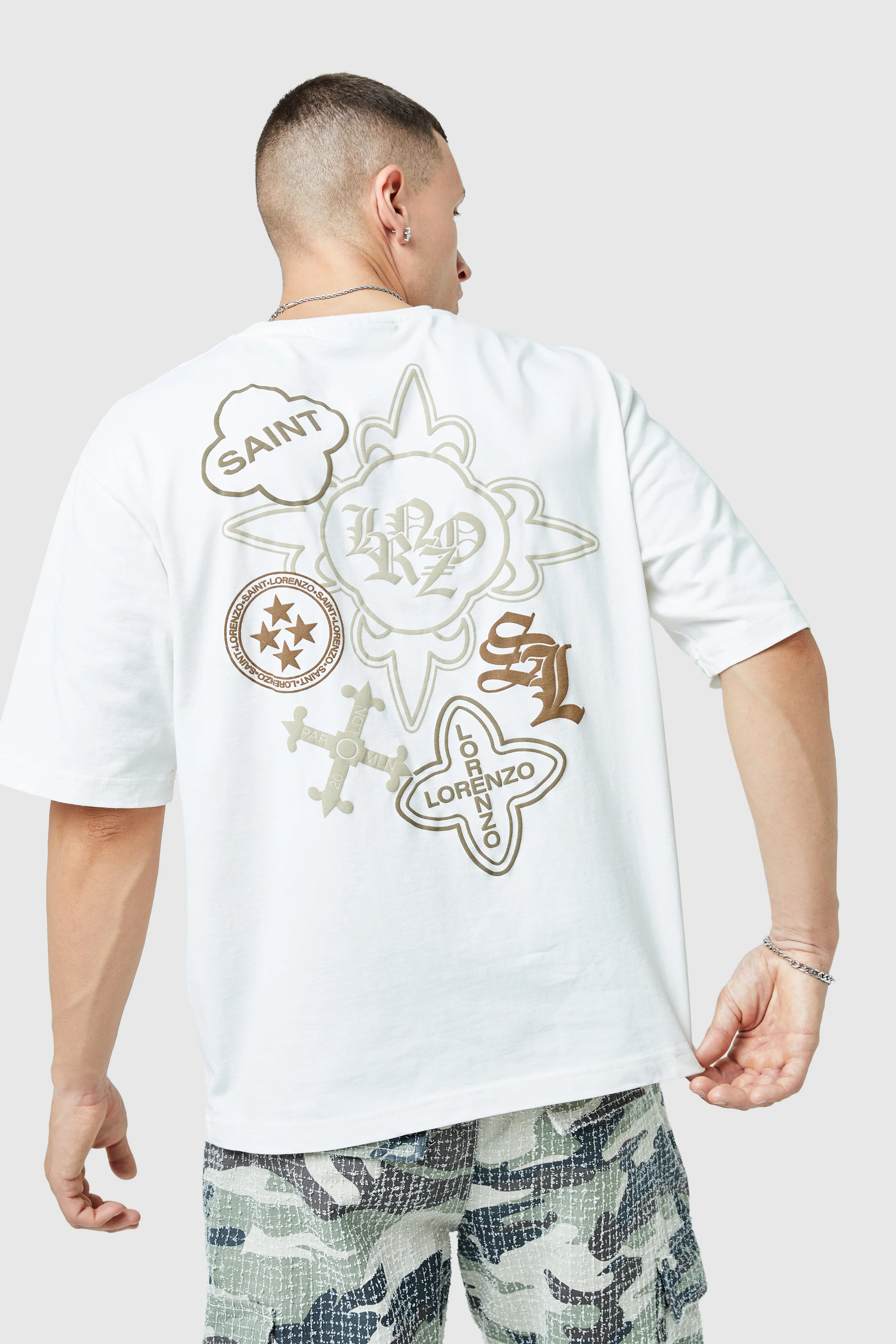 Icon Tee - White/Beige