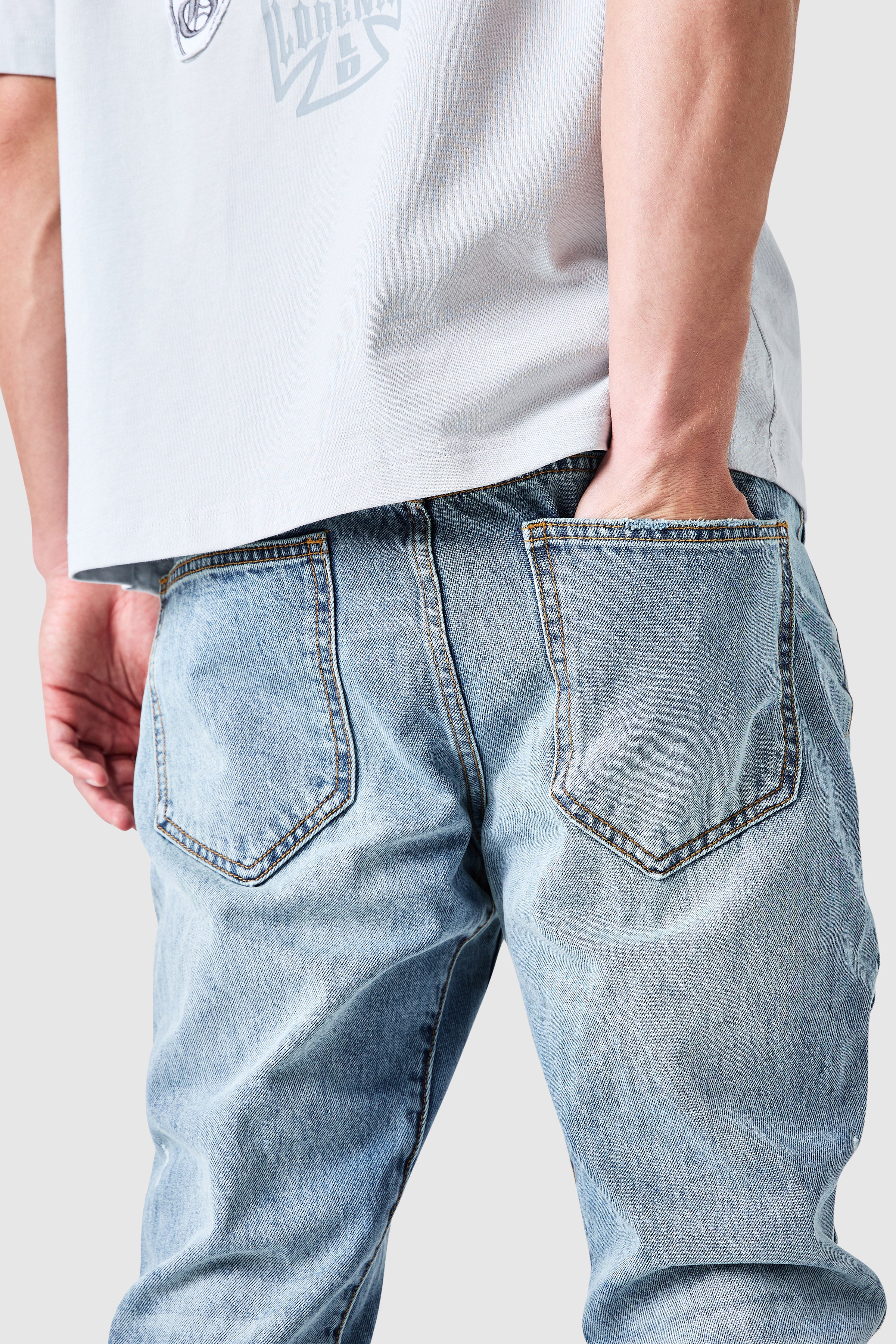 Inferno Flare Jean - Light Blue Stone Wash - Image 11