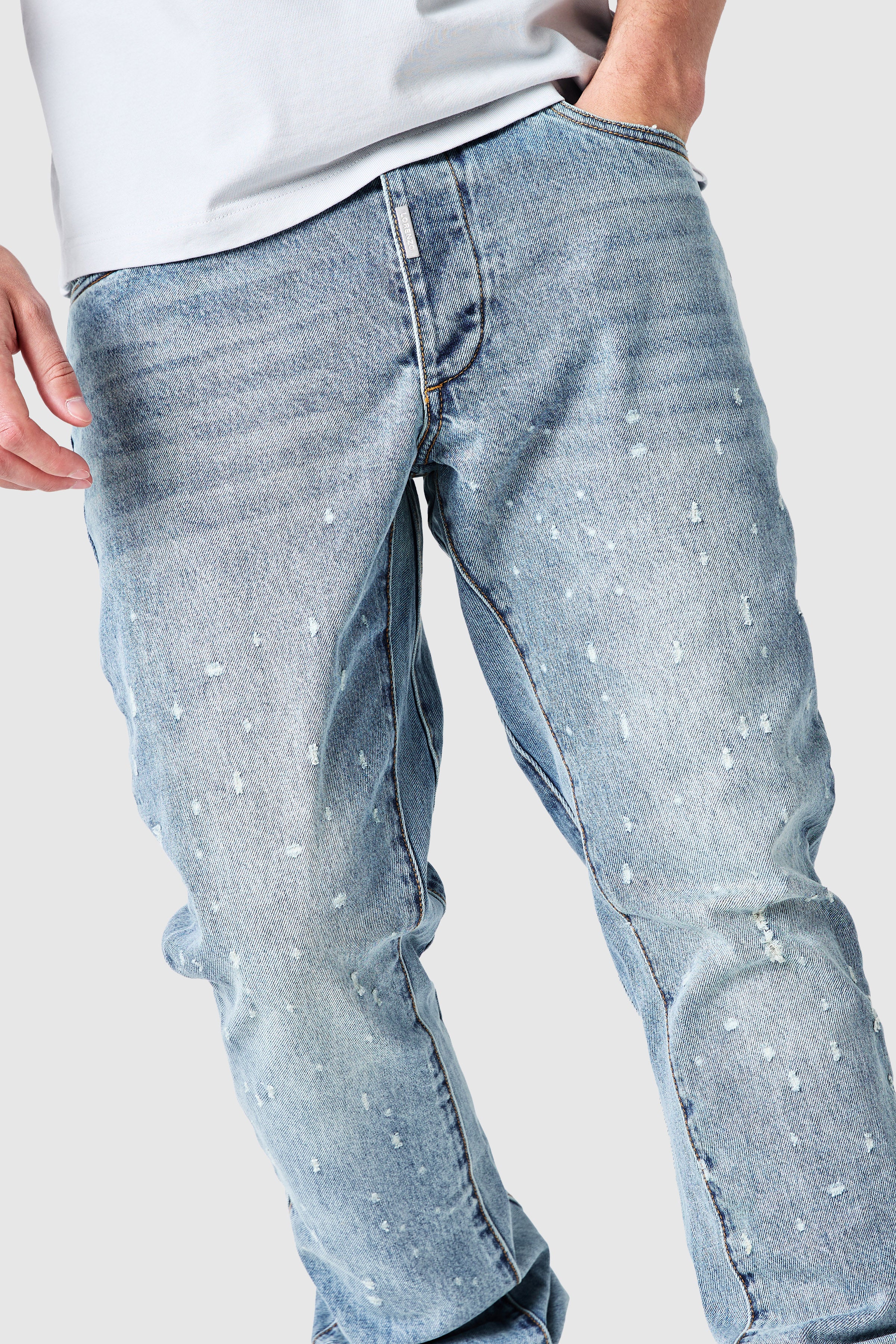 Inferno Flare Jean - Light Blue Stone Wash - Image 12