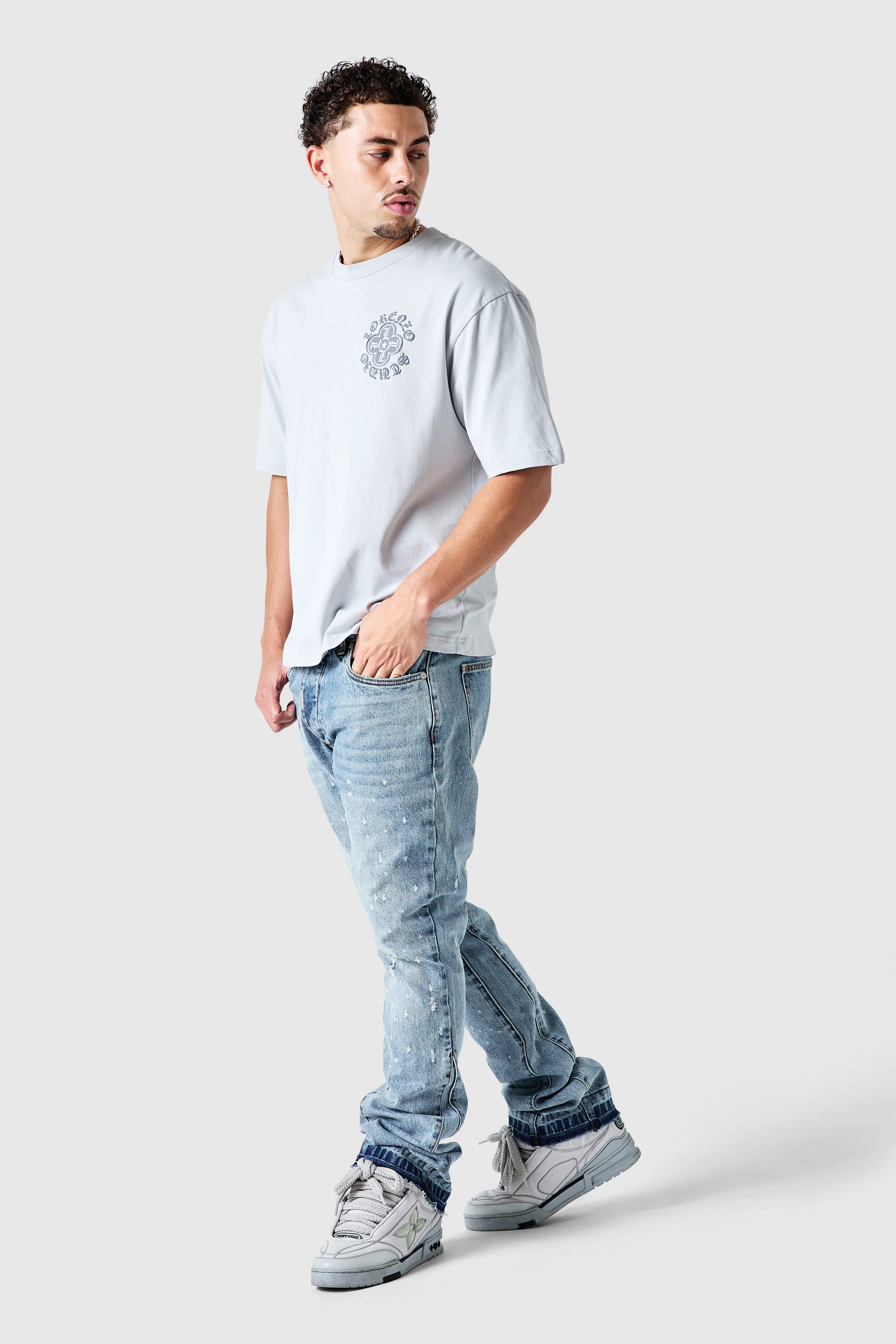 Inferno Flare Jean - Light Blue Stone Wash - Image 6