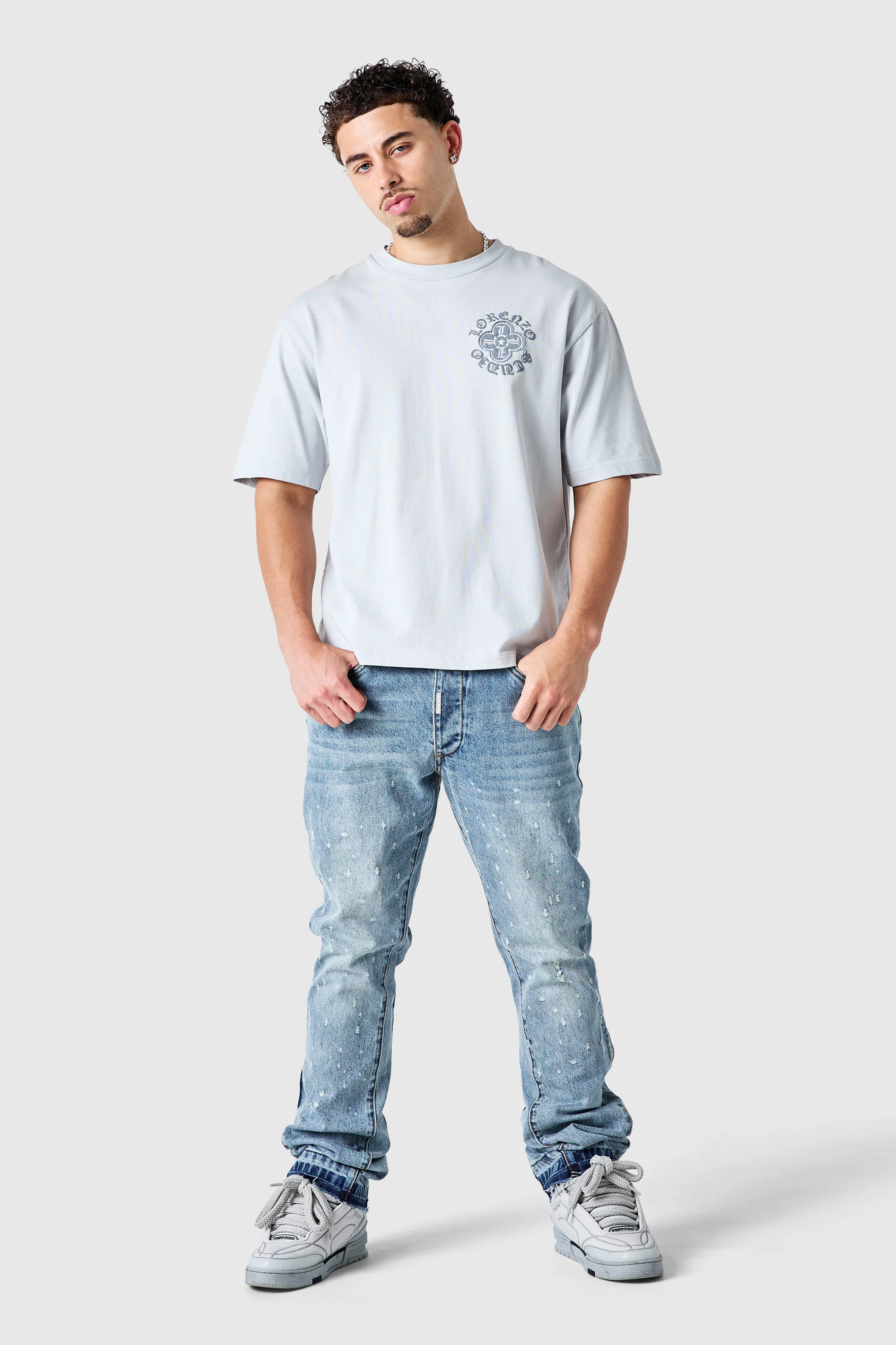 Inferno Flare Jean - Light Blue Stone Wash - Image 9