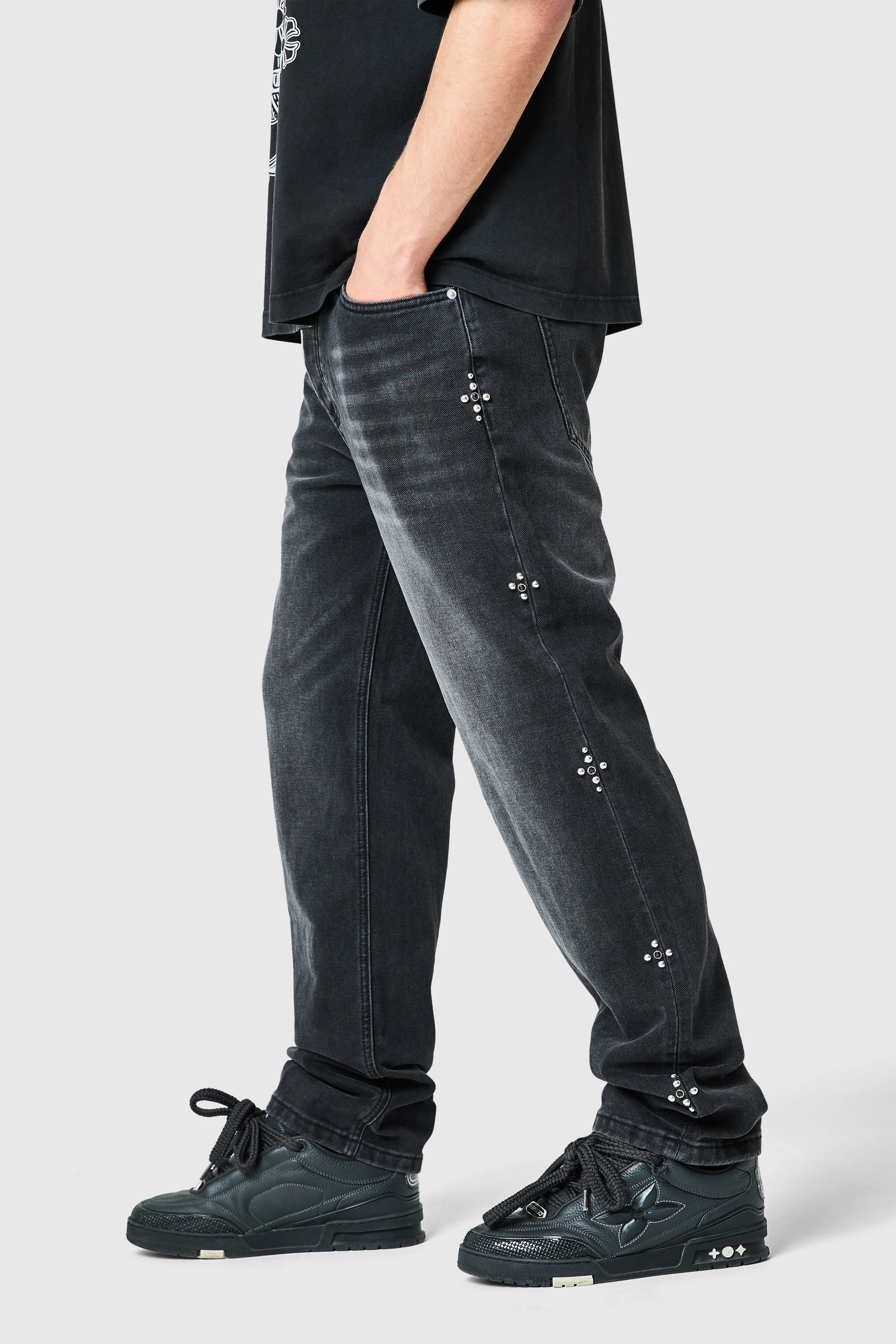 Jewel Straight Jean - Black - Image 3