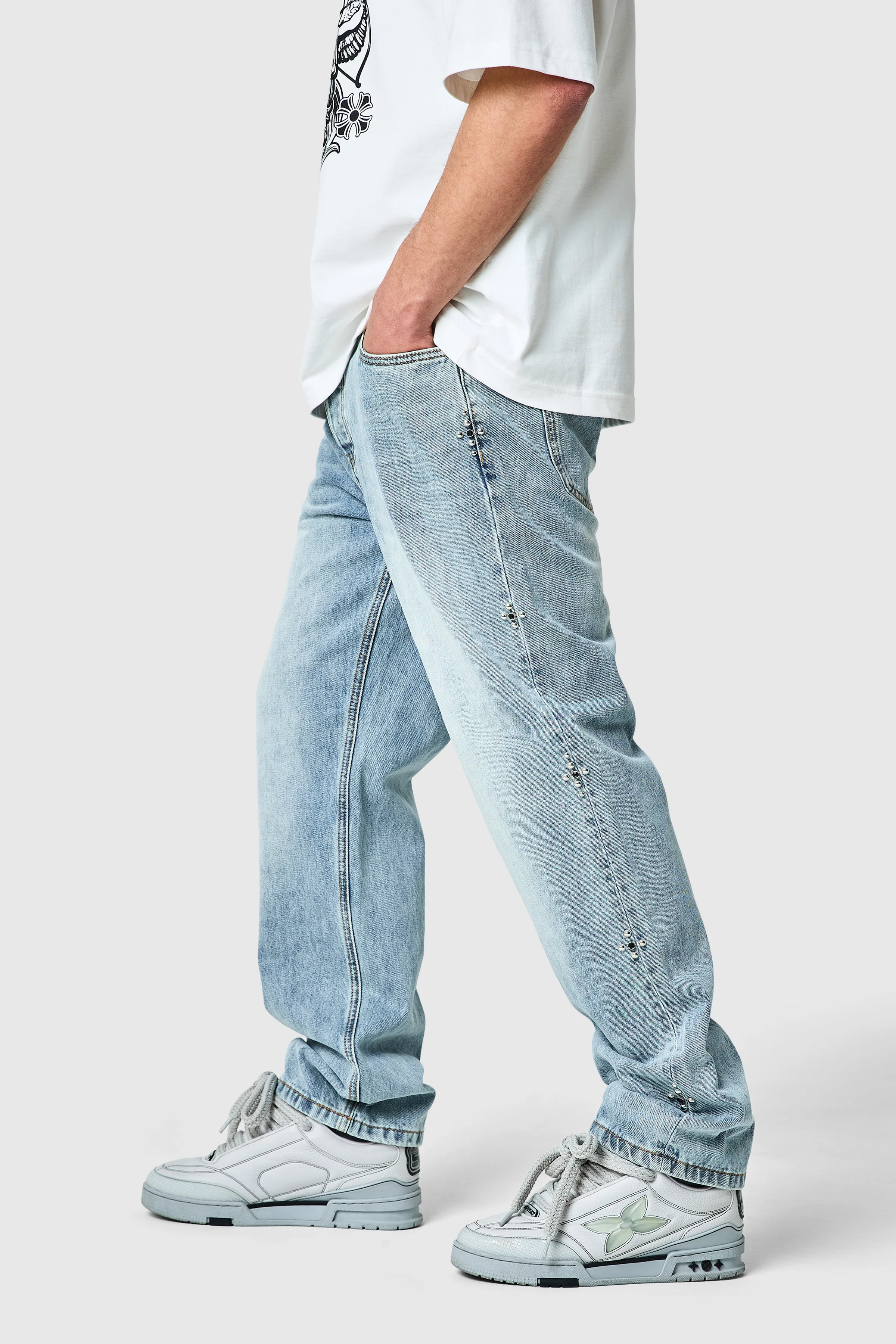 Jewel Straight Jean - Blue Stone Wash - Image 3