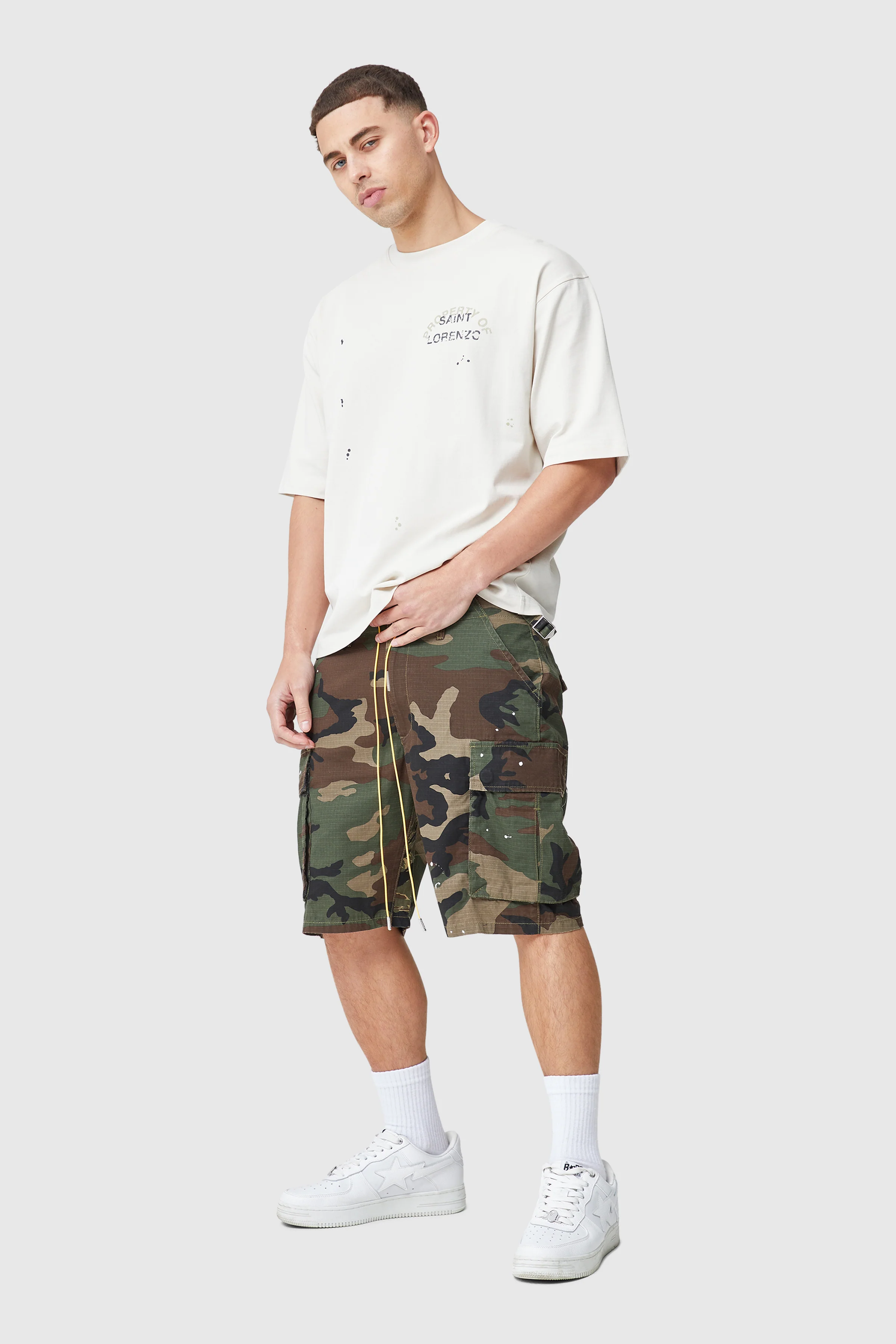 St Lorenzo Painter Tee - Off White - Image 3