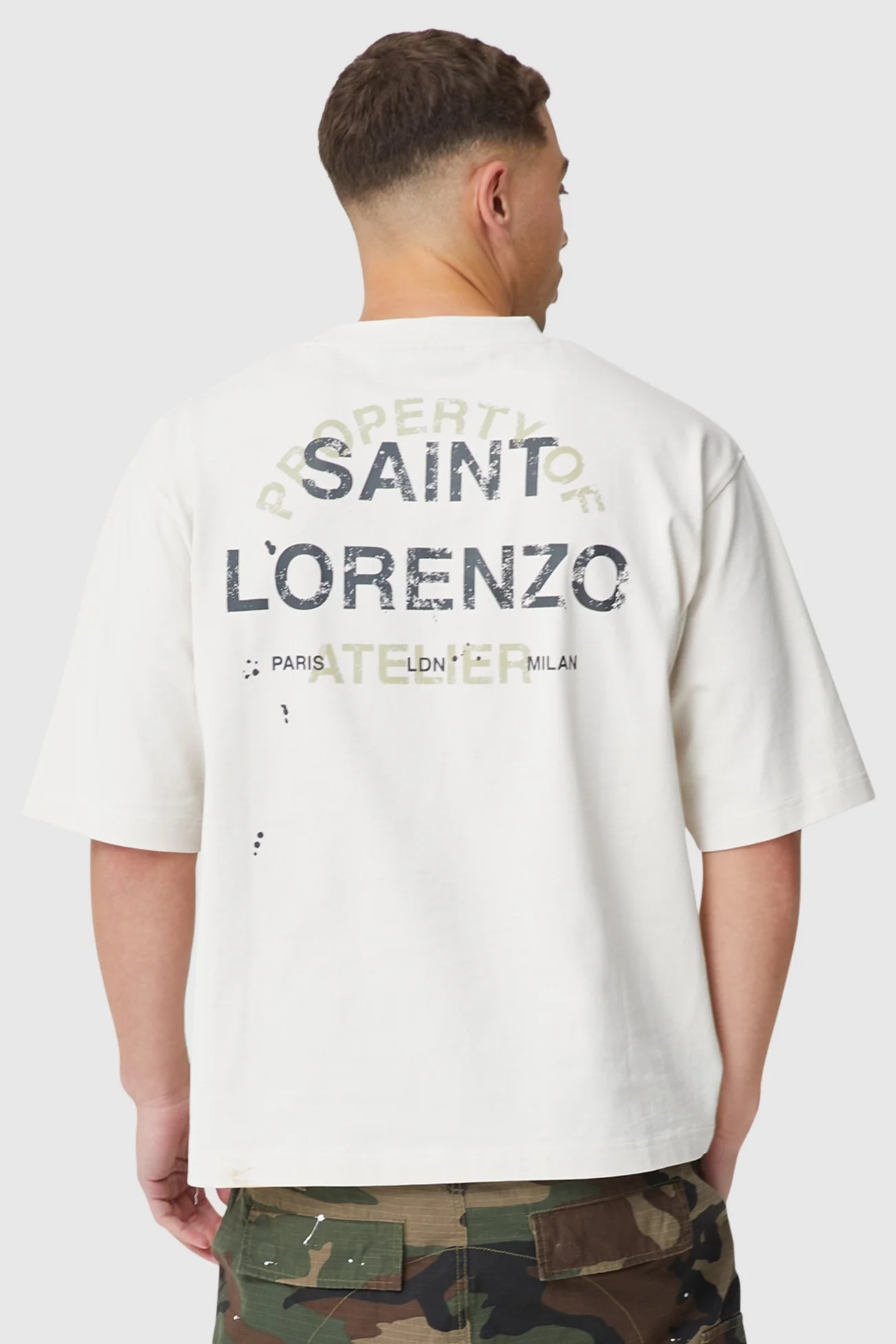 St Lorenzo Painter Tee - Off White - Image 5