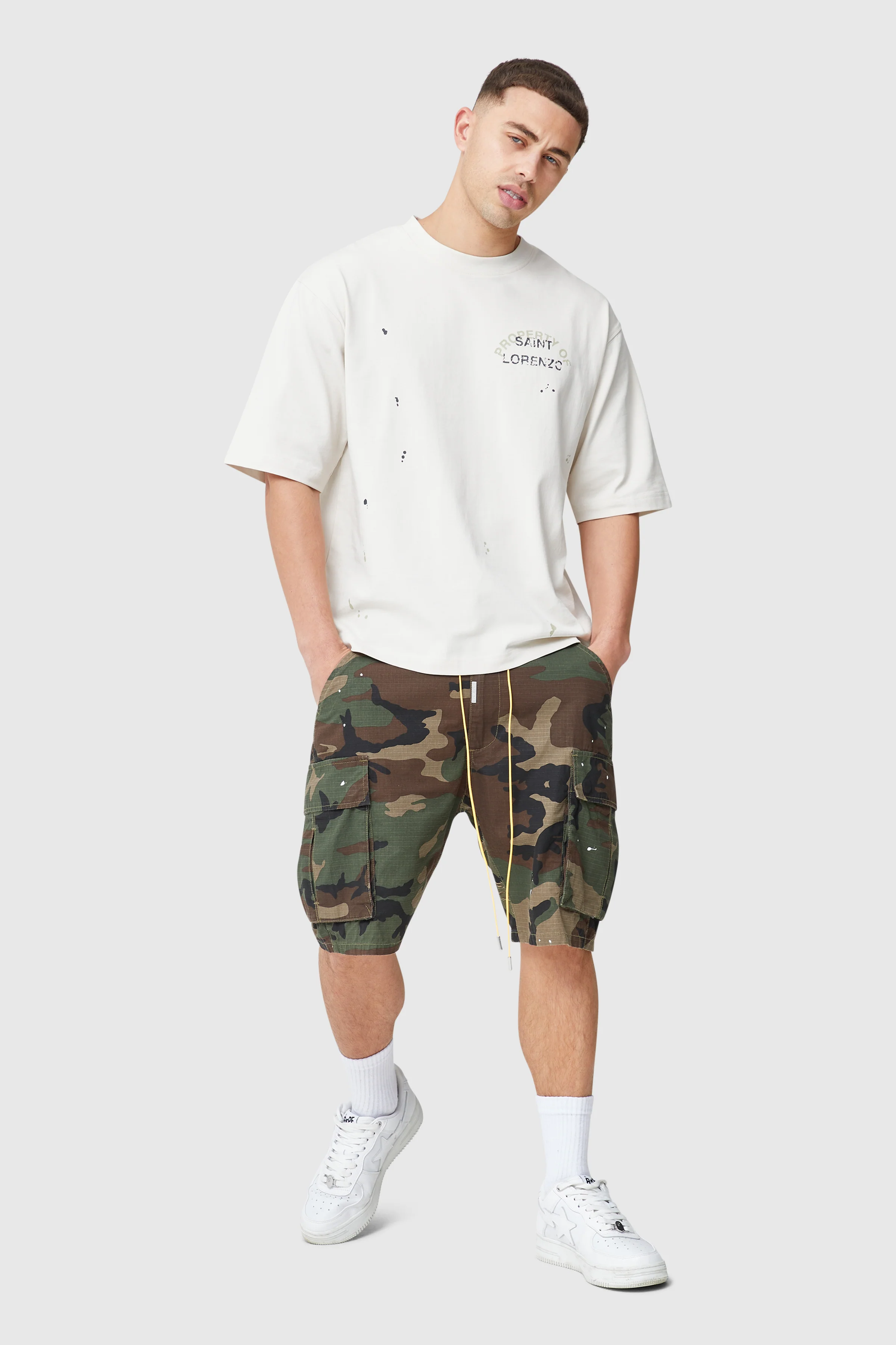 St Lorenzo Painter Tee - Off White - Image 6