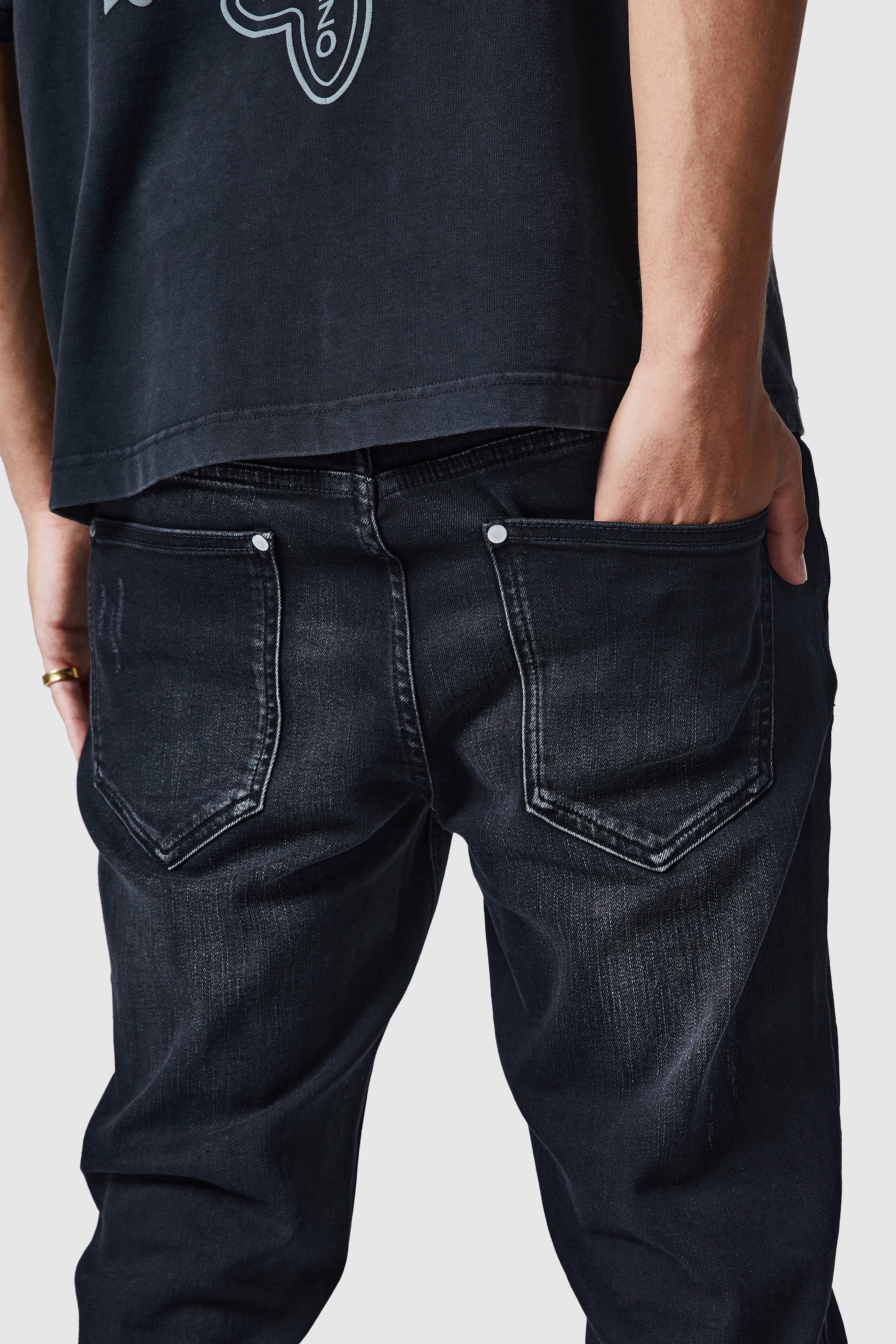 Stacked Jean - Black Stone Wash - Image 7