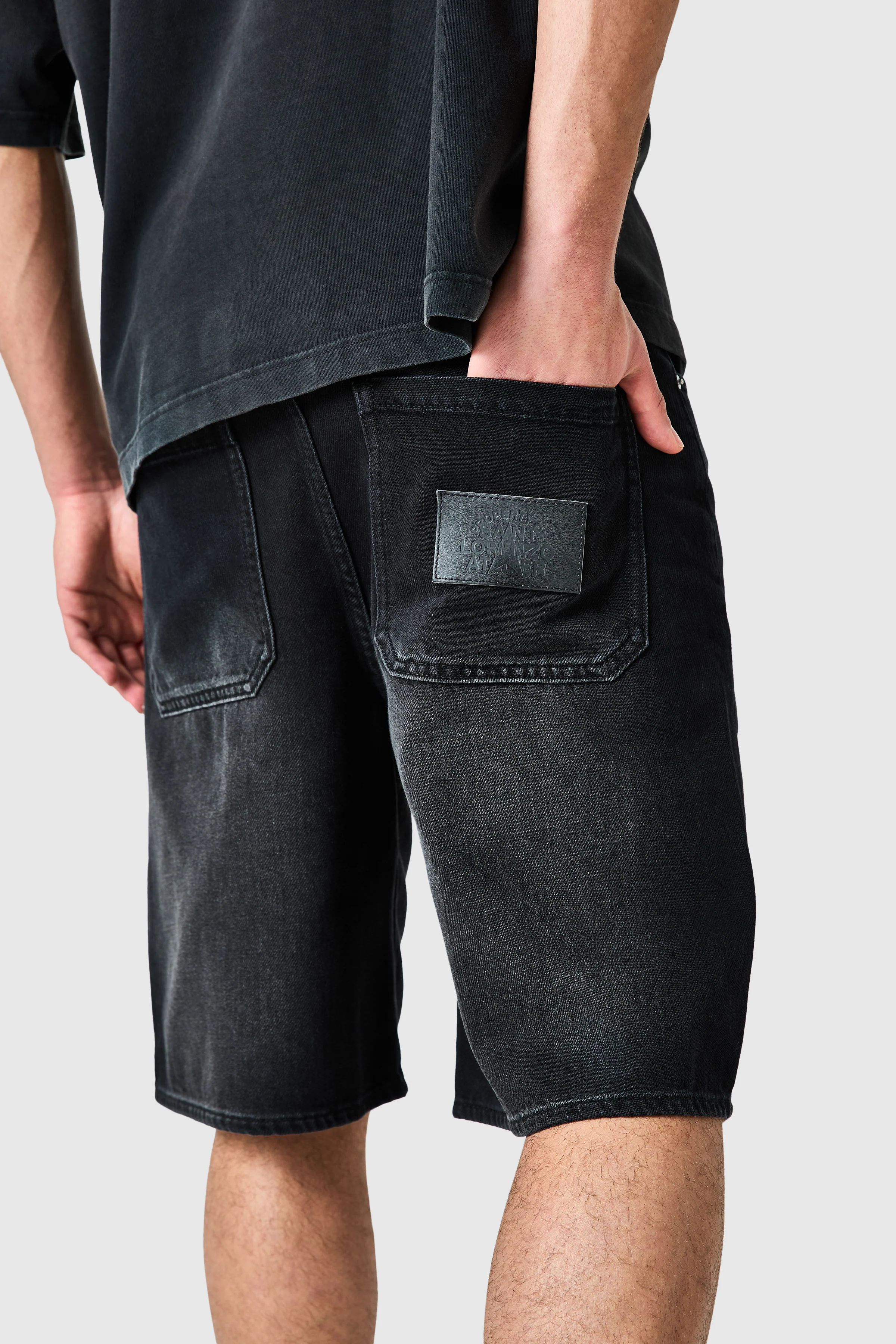 Staples Jort - Black Denim - Image 4