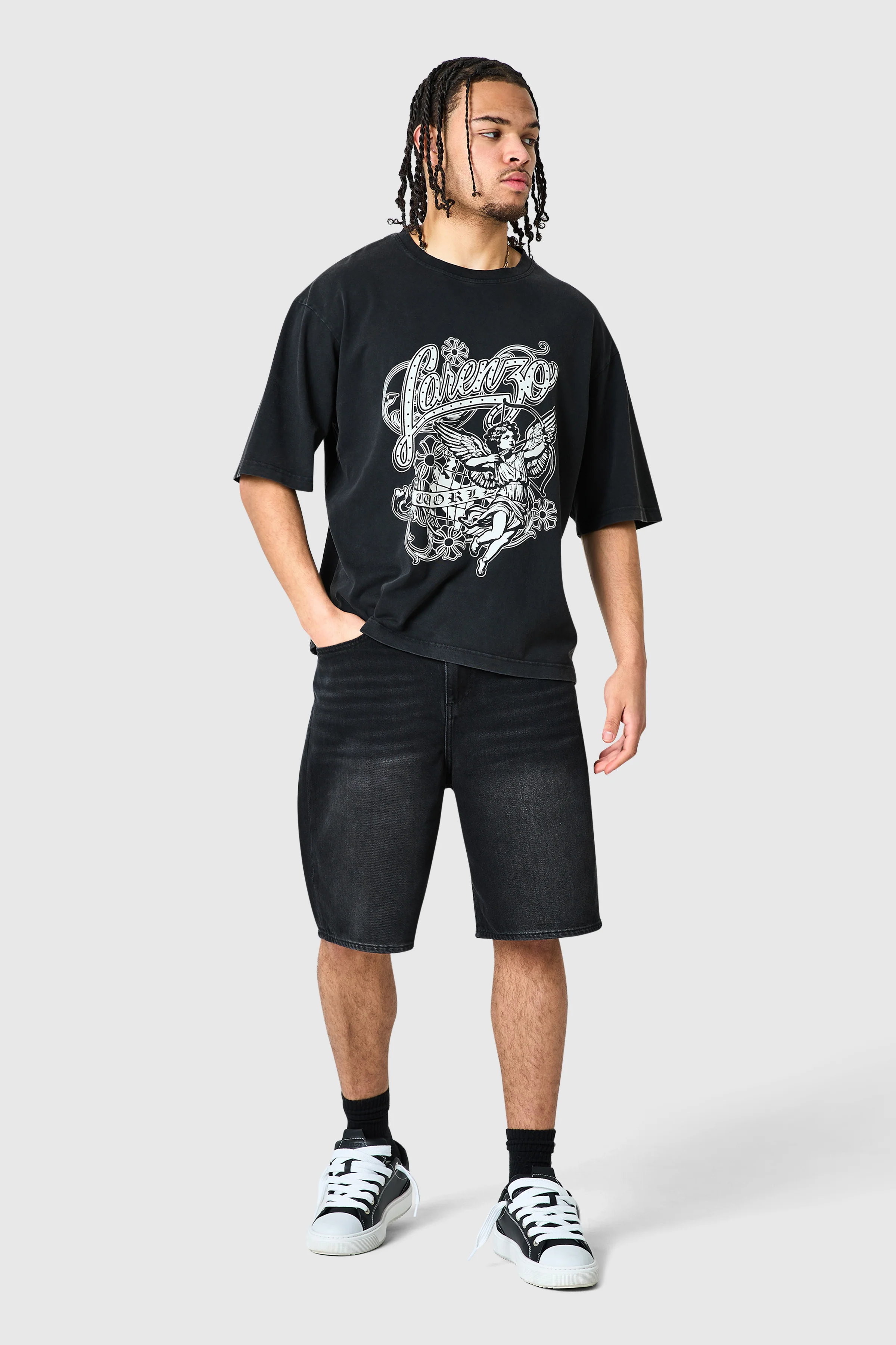 Staples Jort - Black Denim - Image 5