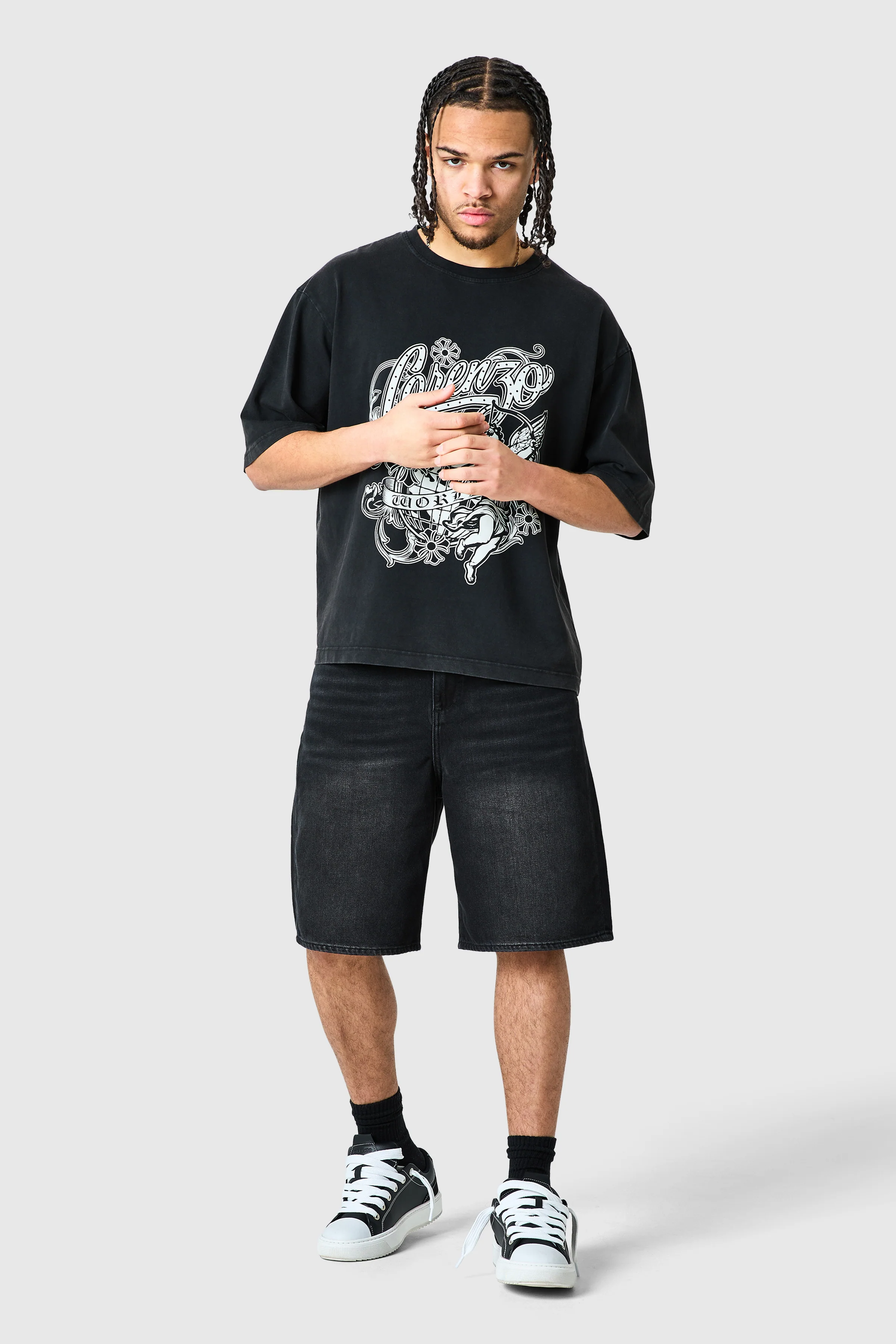 Staples Jort - Black Denim - Image 6