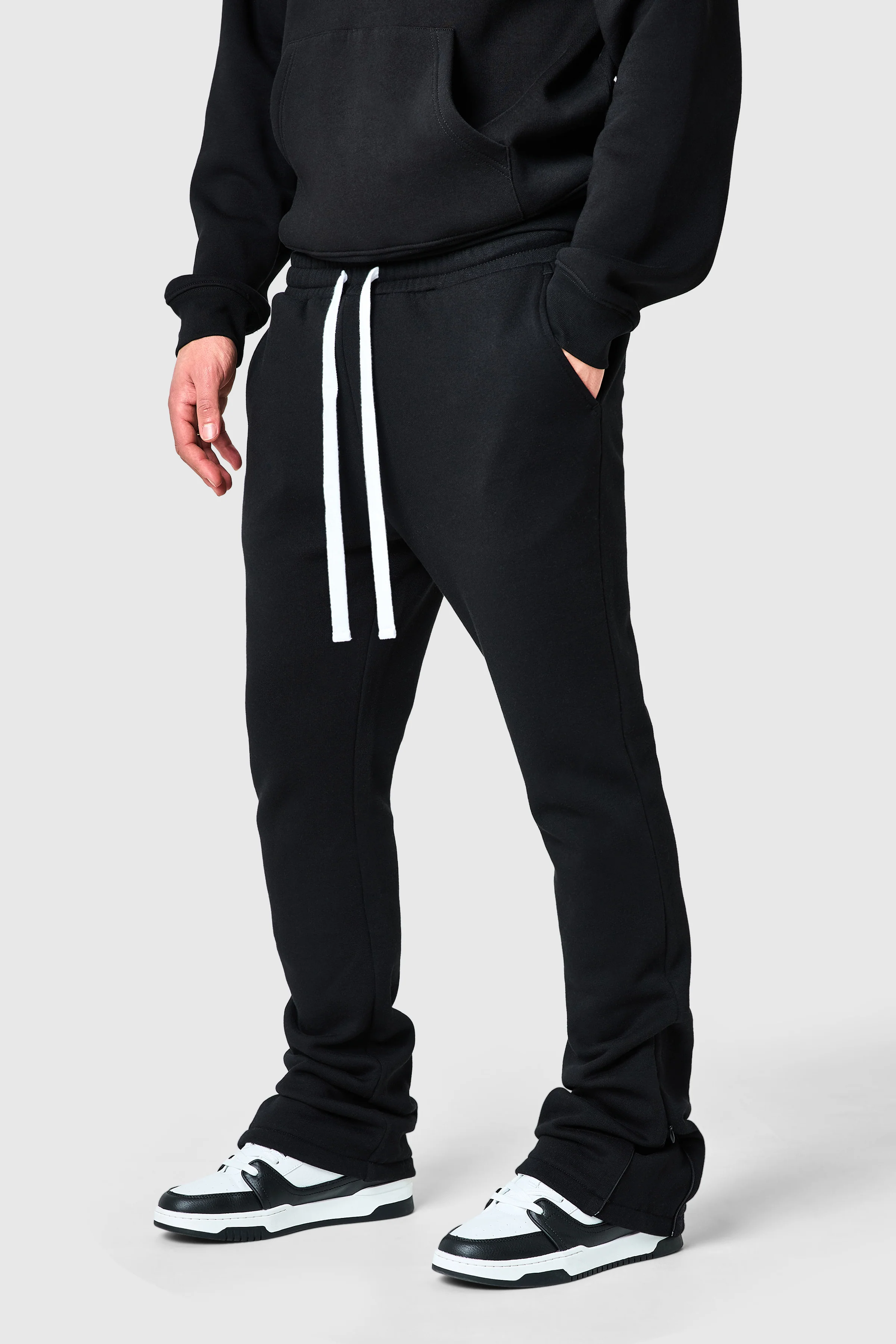 Uniform Flare Tracksuit - Black - Image 3