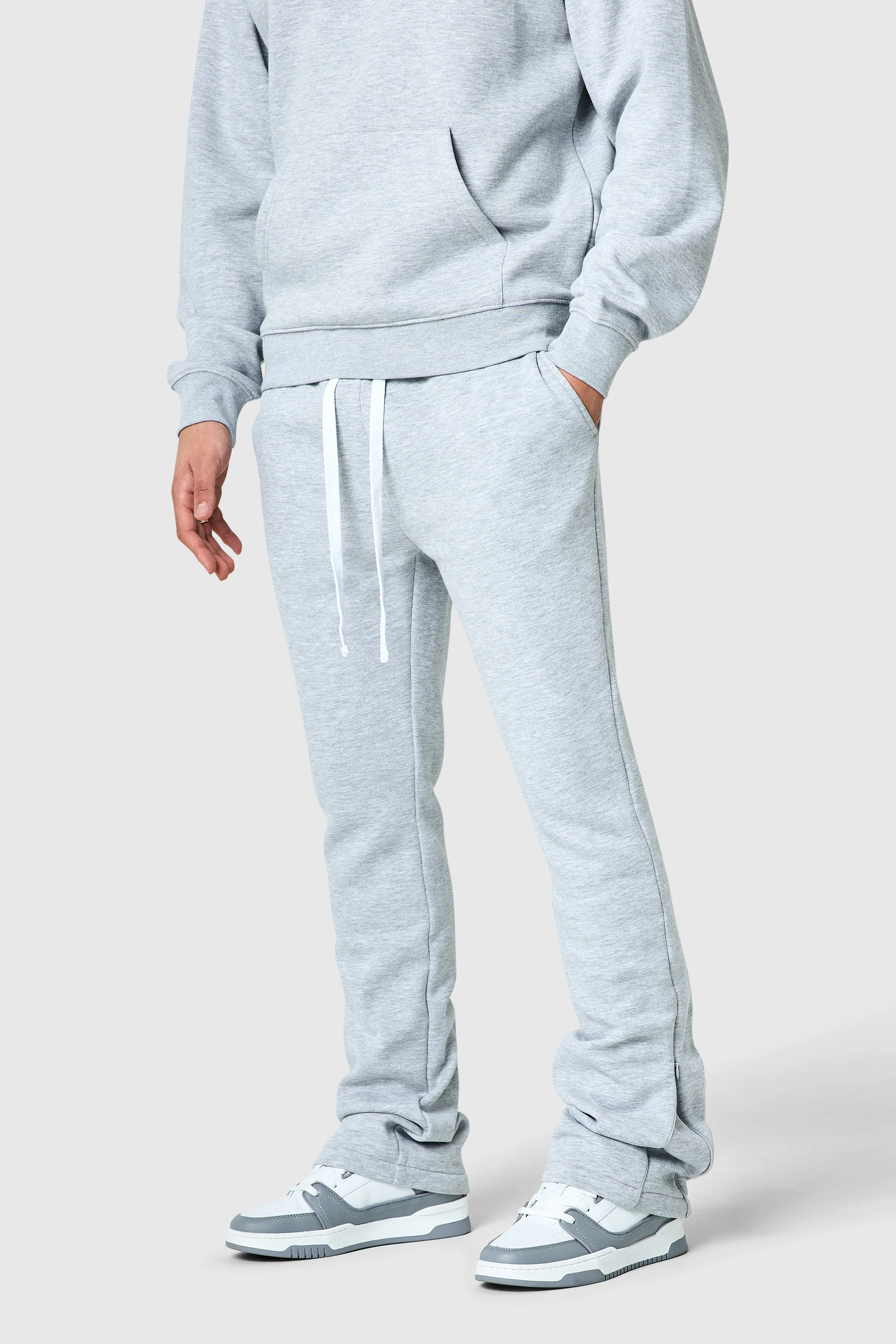 Uniform Flare Tracksuit - Grey Marl - Image 3